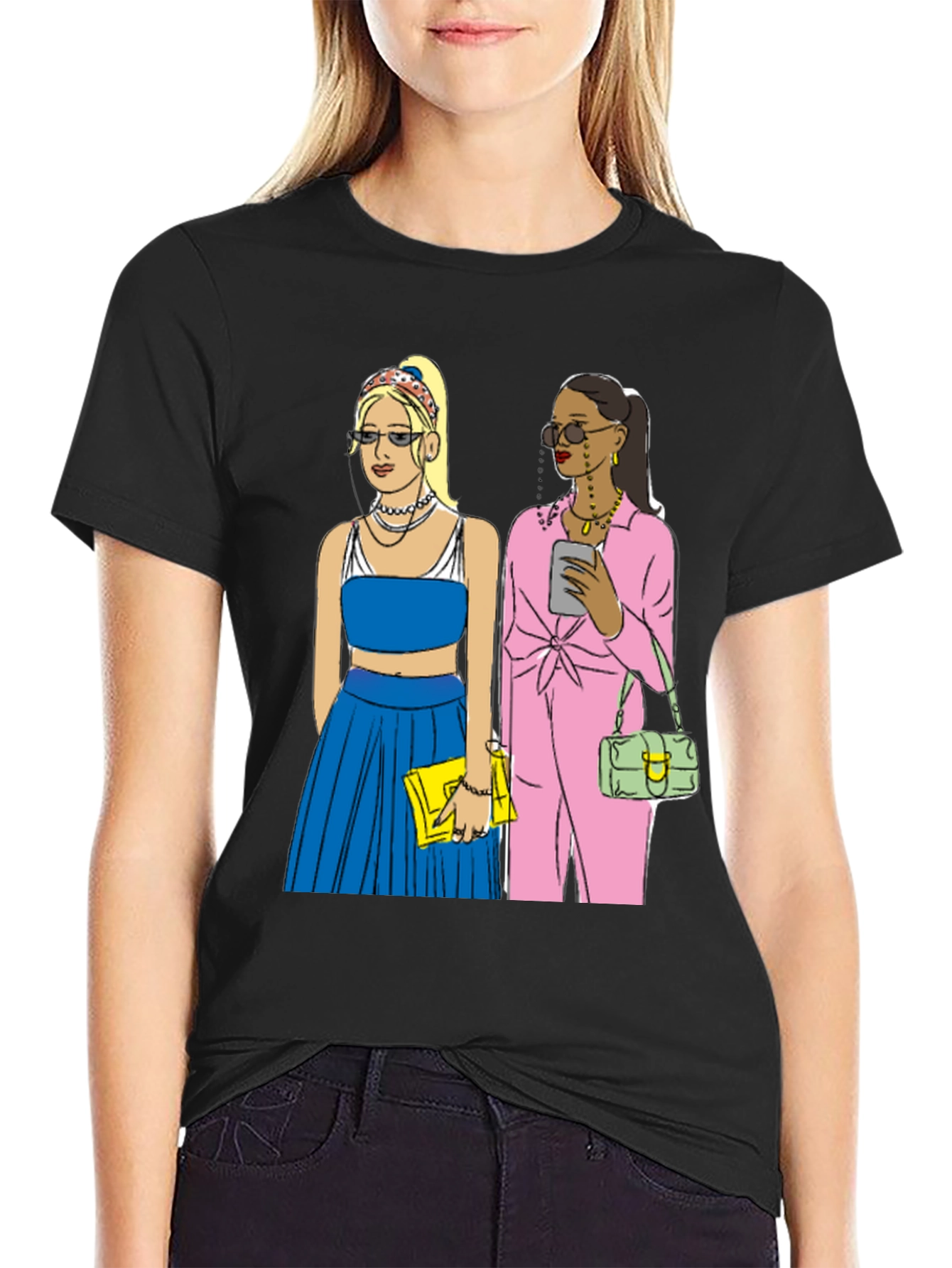 Stylish Graphic Tee with Fashion Icon Design