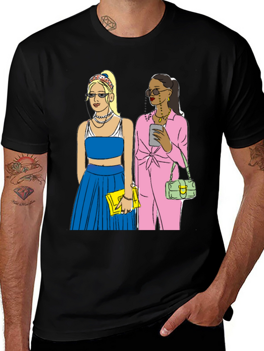 Stylish Graphic Tee with Fashion Icon Design