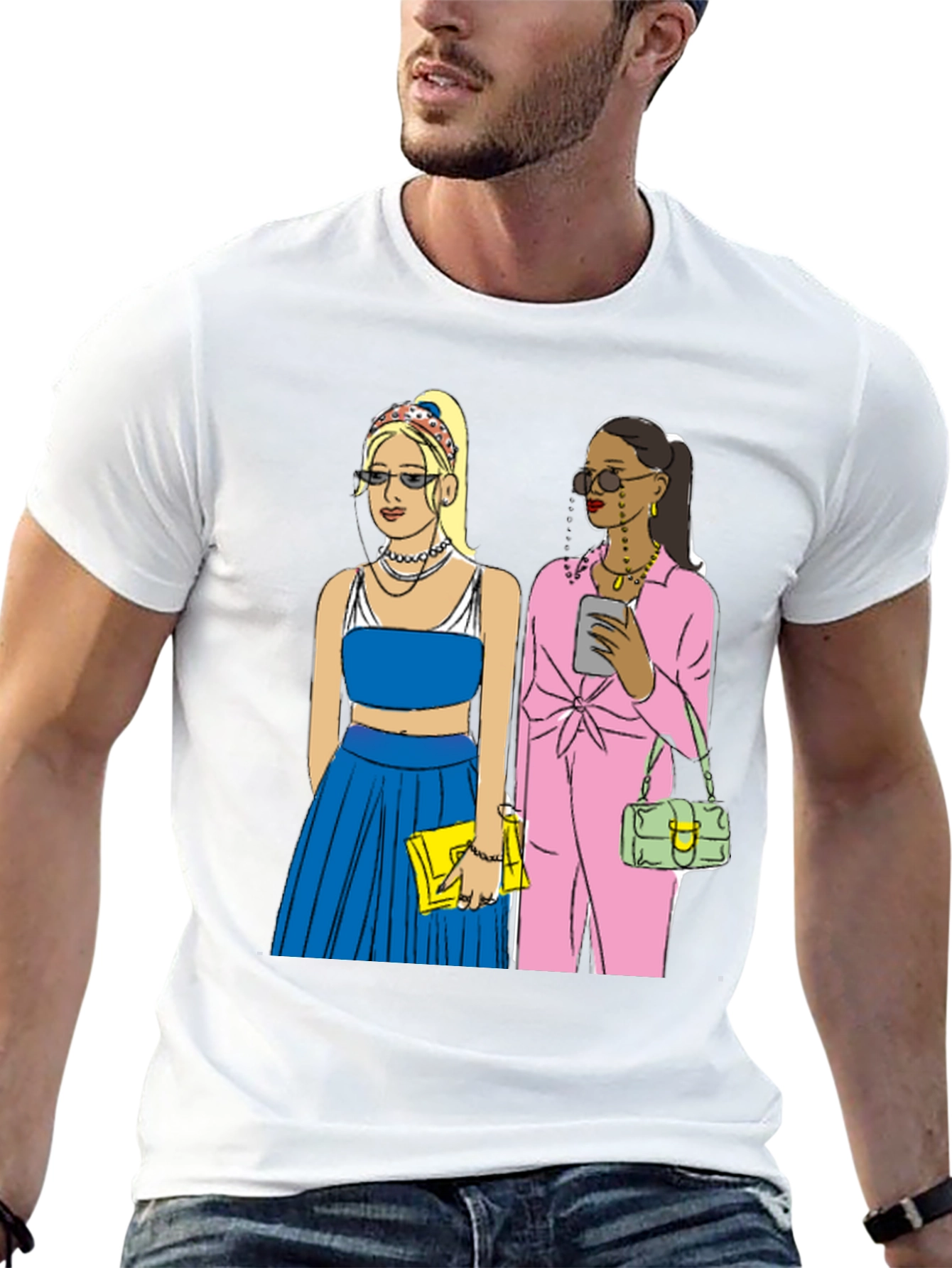 Stylish Graphic Tee with Fashion Icon Design
