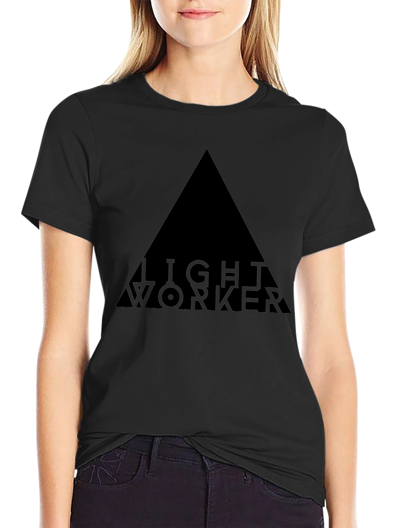 Mens Black Lightworker Graphic T-Shirt