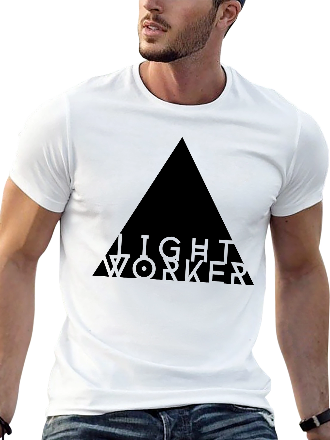 Mens Black Lightworker Graphic T-Shirt