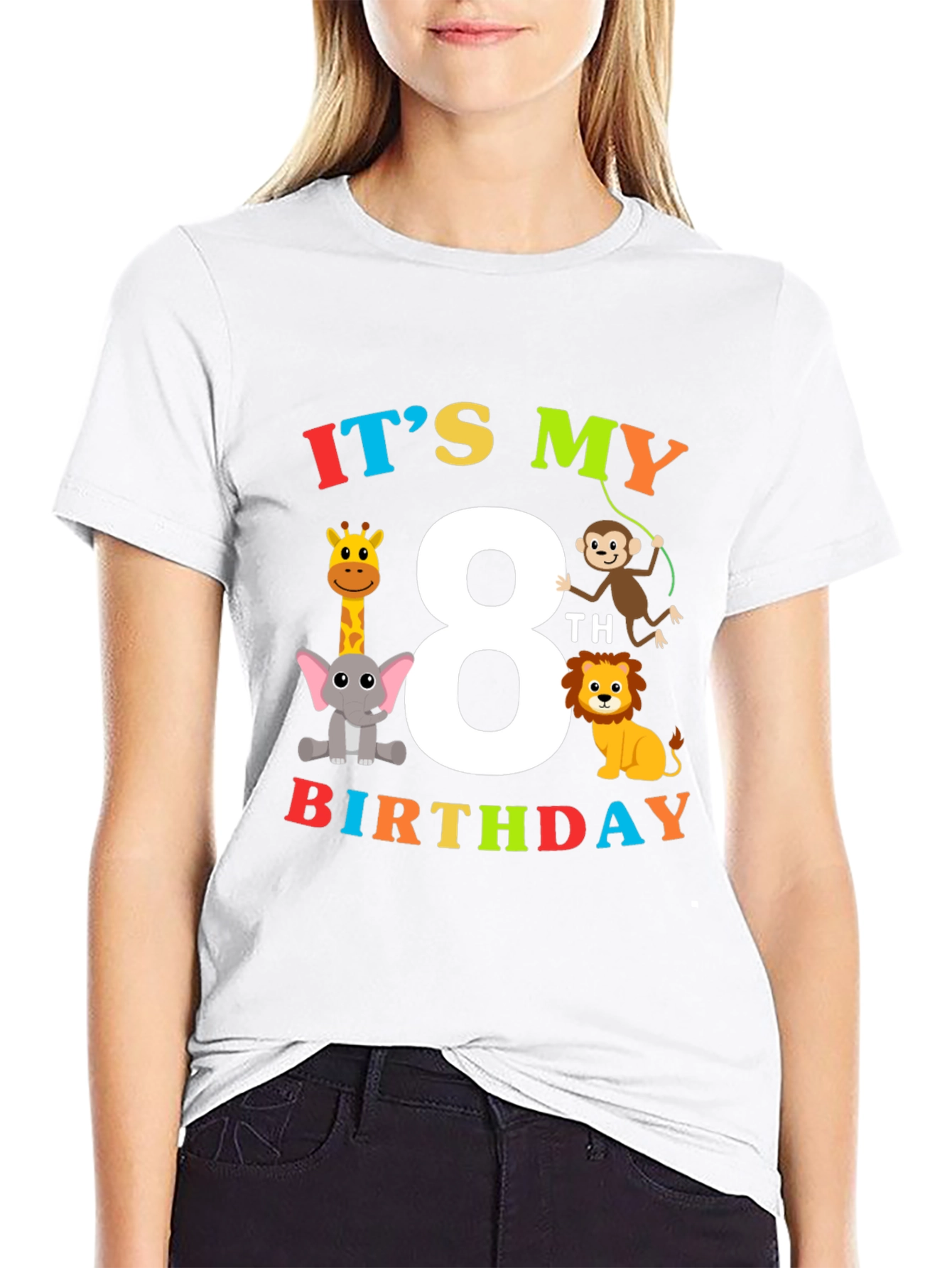 Kids 8th Birthday Safari Animal T-Shirt