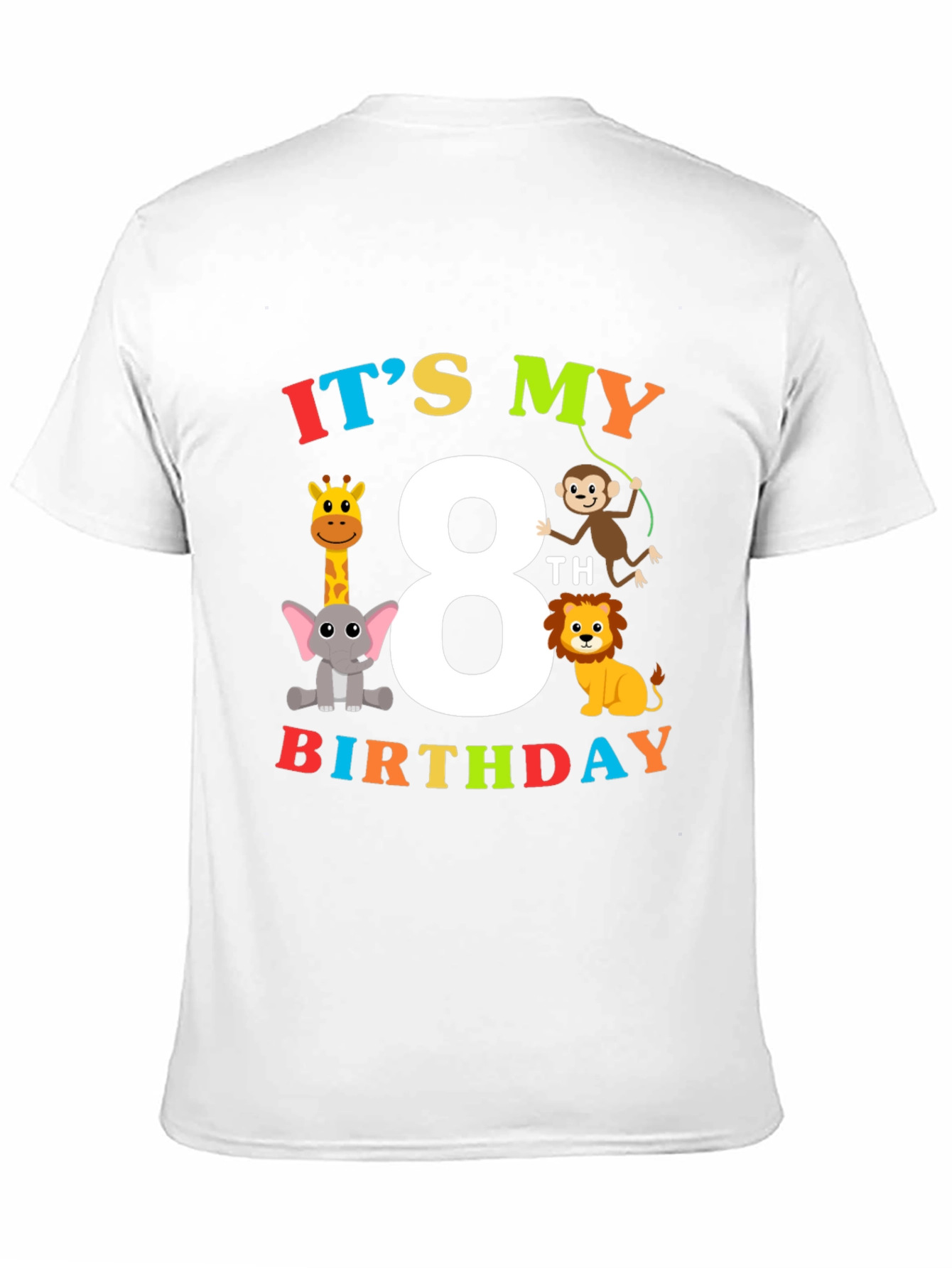 Kids 8th Birthday Safari Animal T-Shirt