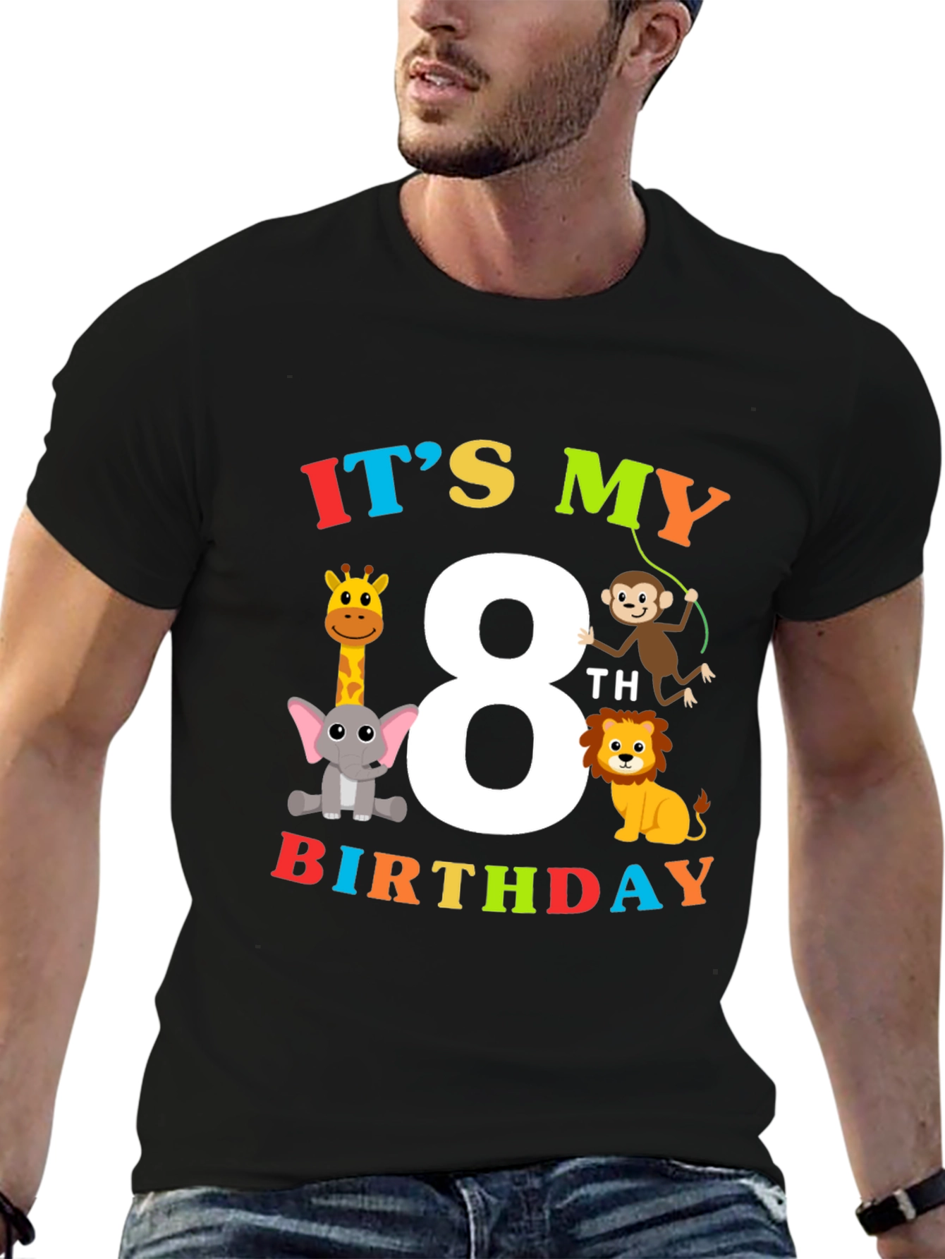 Kids 8th Birthday Safari Animal T-Shirt