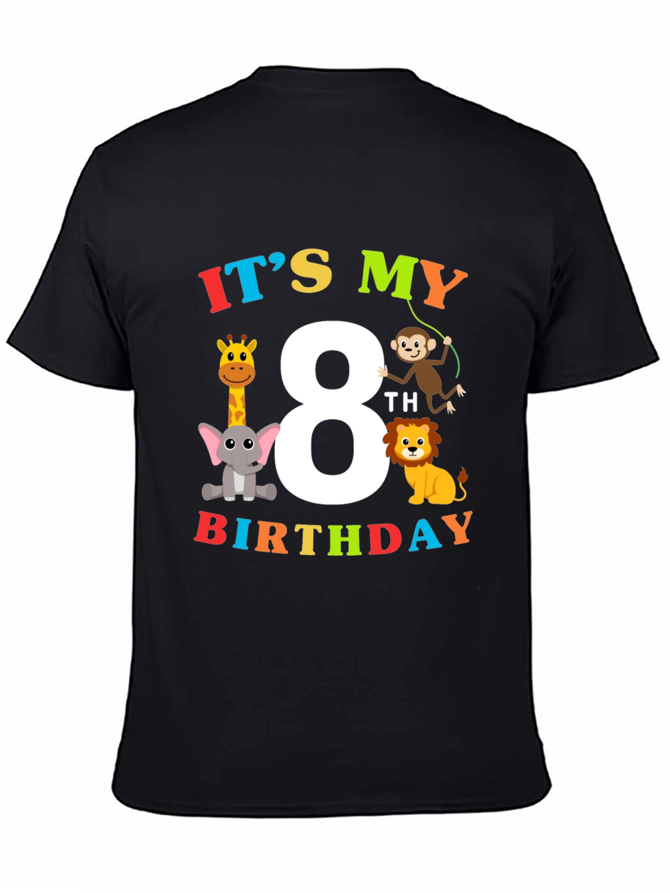 Kids 8th Birthday Safari Animal T-Shirt