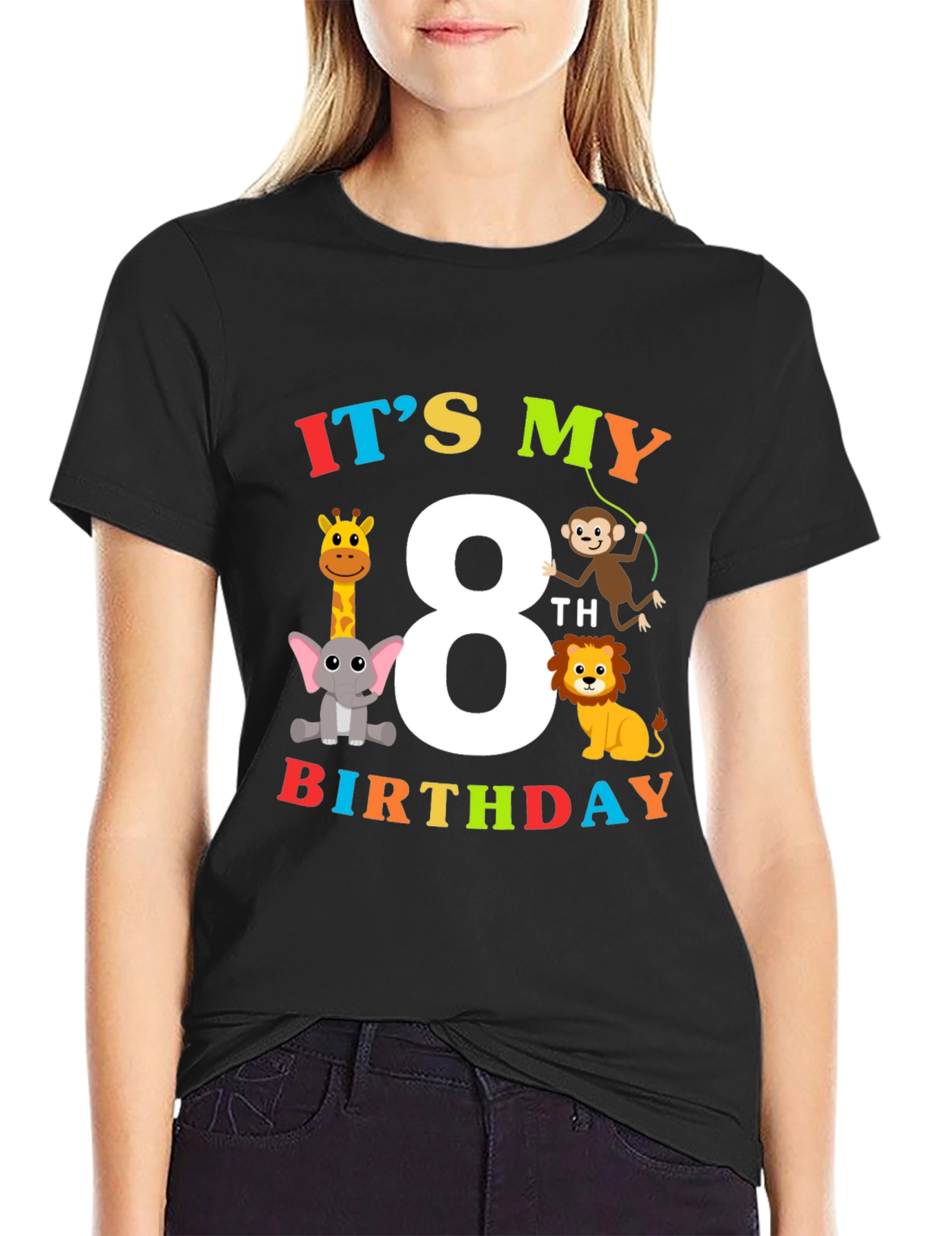 Kids 8th Birthday Safari Animal T-Shirt