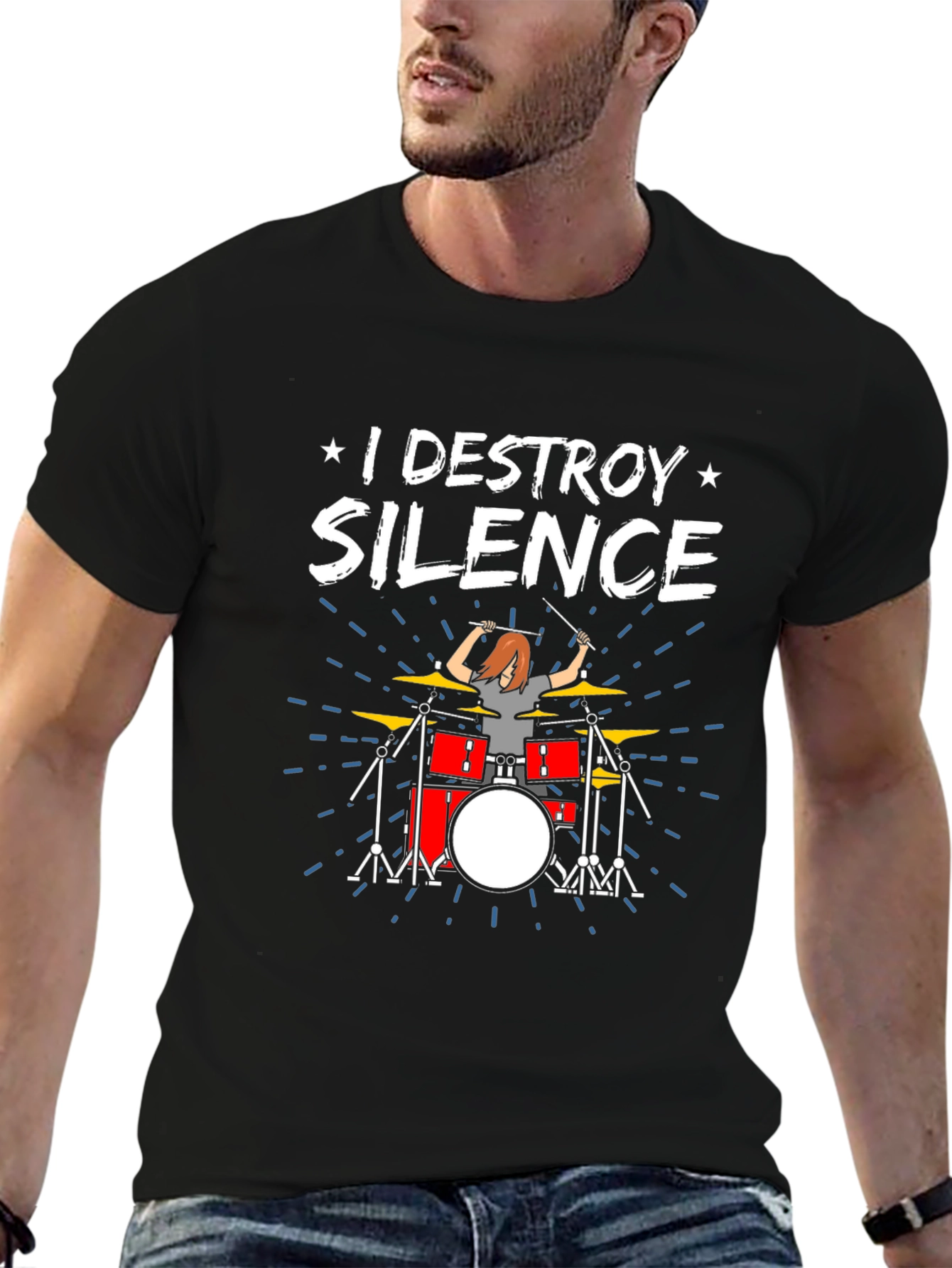 I Destroy Silence Drummer Graphic Tee