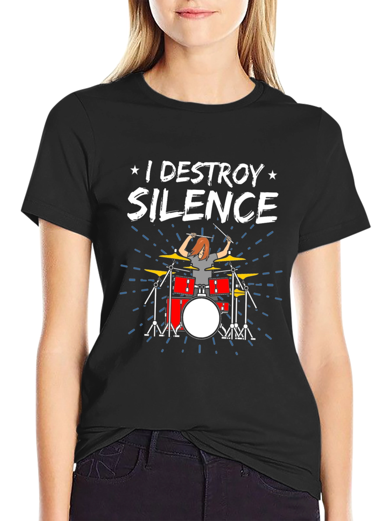 I Destroy Silence Drummer Graphic Tee
