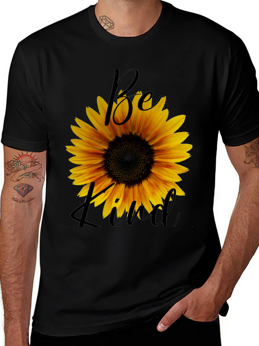 Sunflower Be Kind Graphic Black T-Shirt