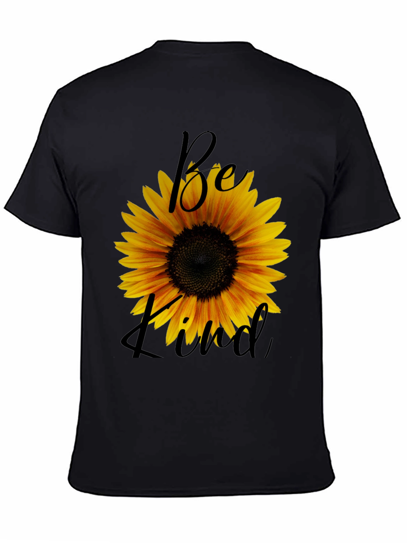 Sunflower Be Kind Graphic Black T-Shirt