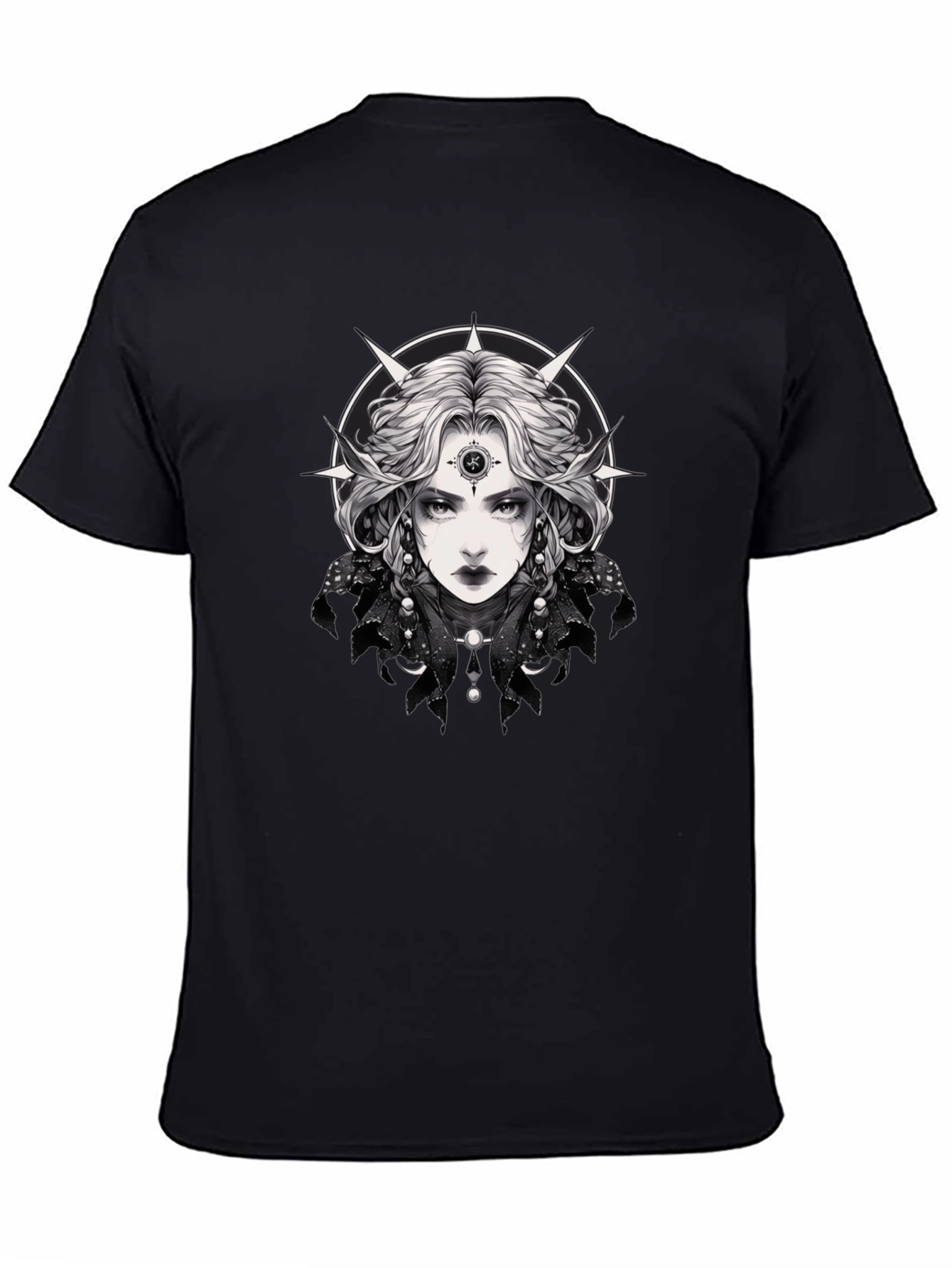 Gothic Witch Graphic Tee - Black Unisex T-Shirt
