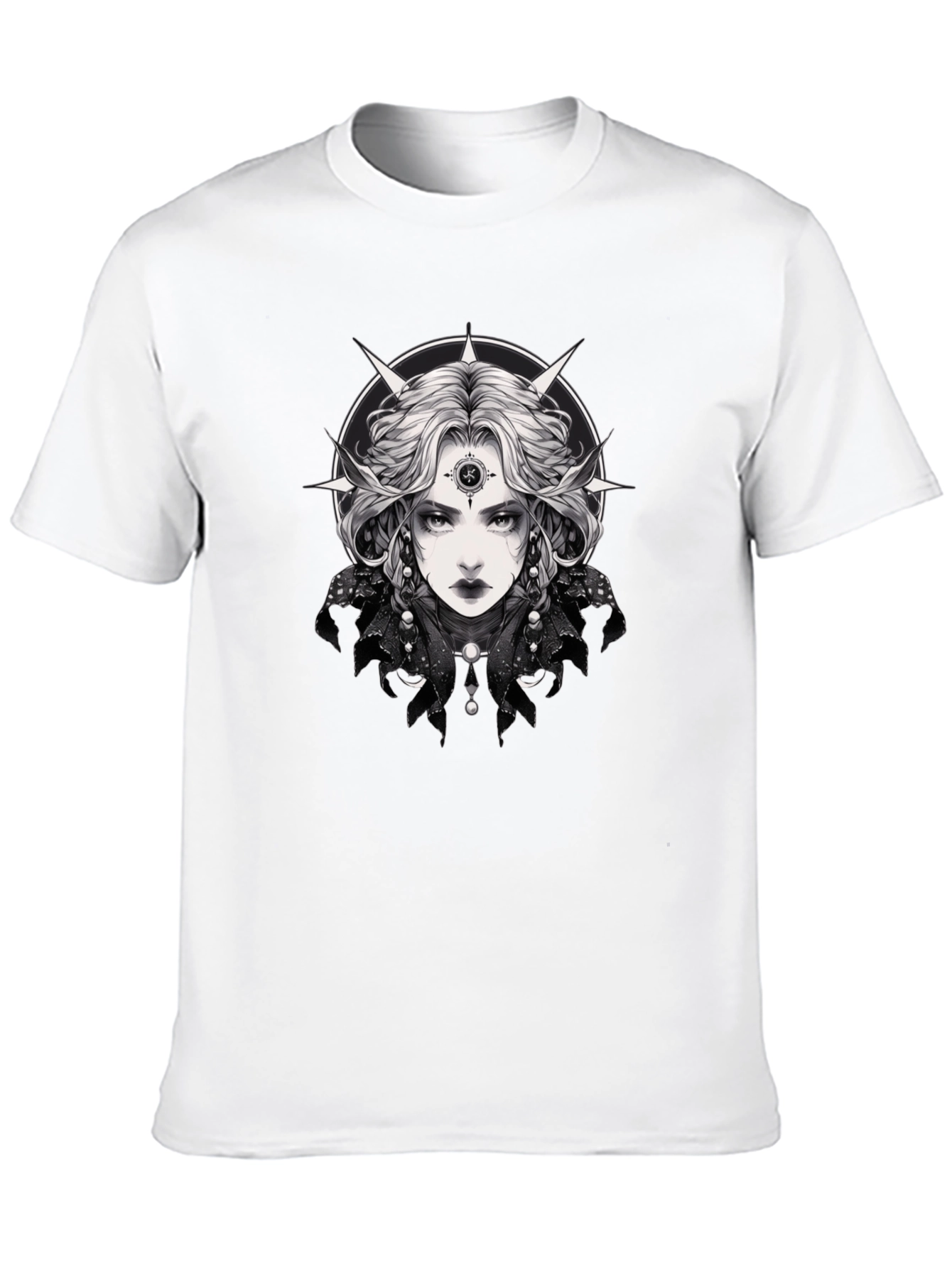 Gothic Witch Graphic Tee - Black Unisex T-Shirt