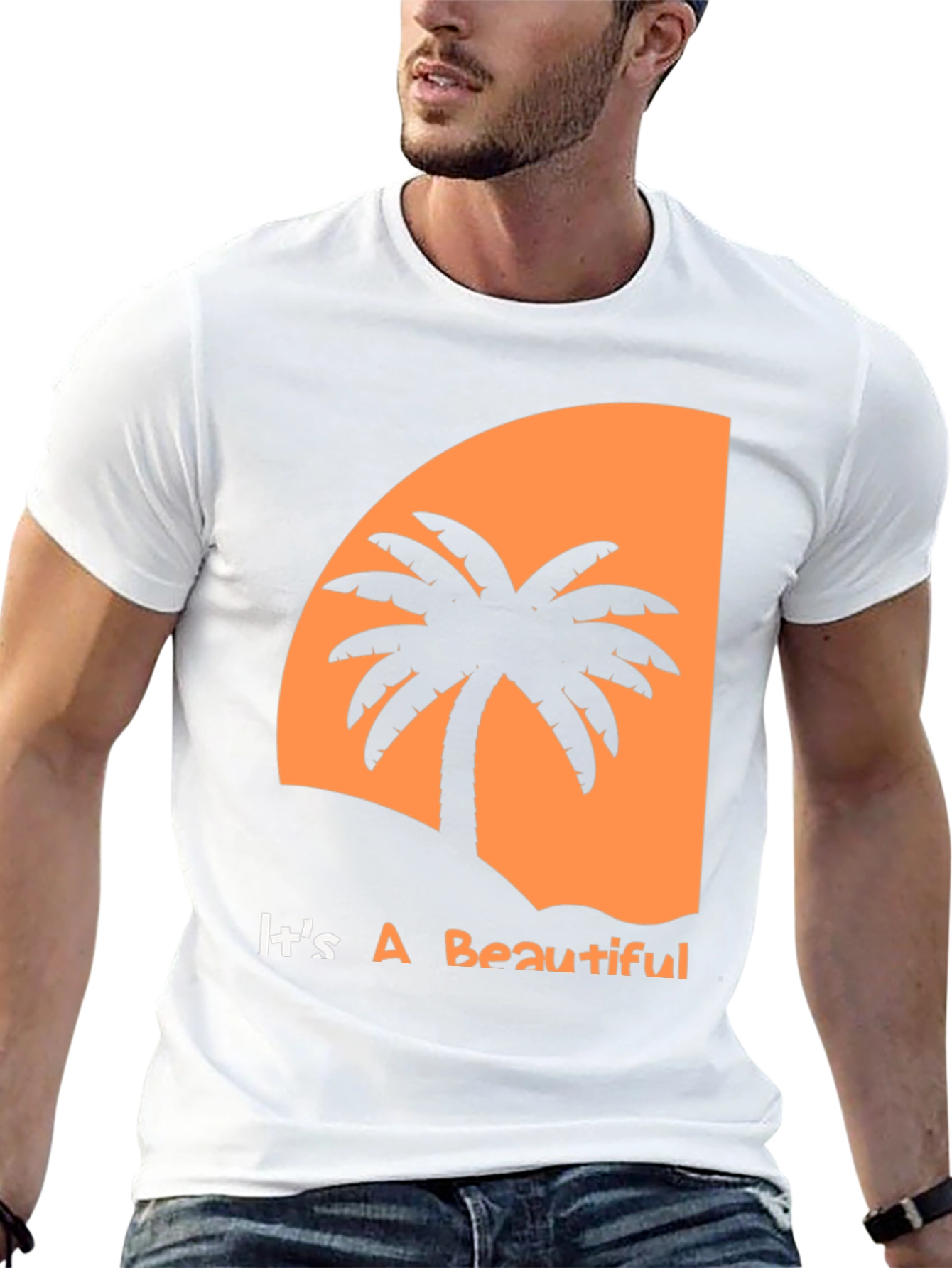Tropical Sunset Palm Tree Graphic Tee