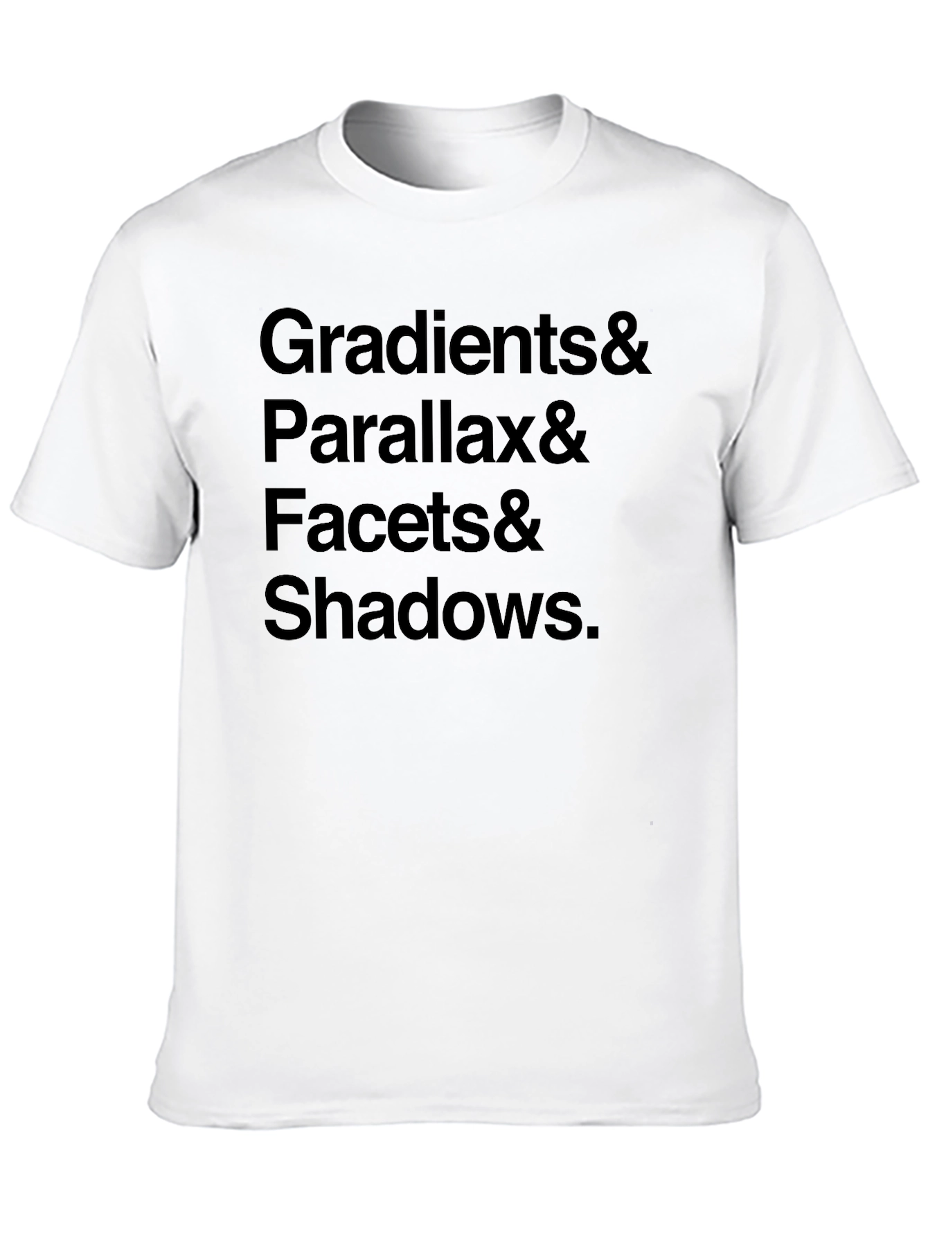 Gradients Parallax Facets & Shadows Black T-Shirt