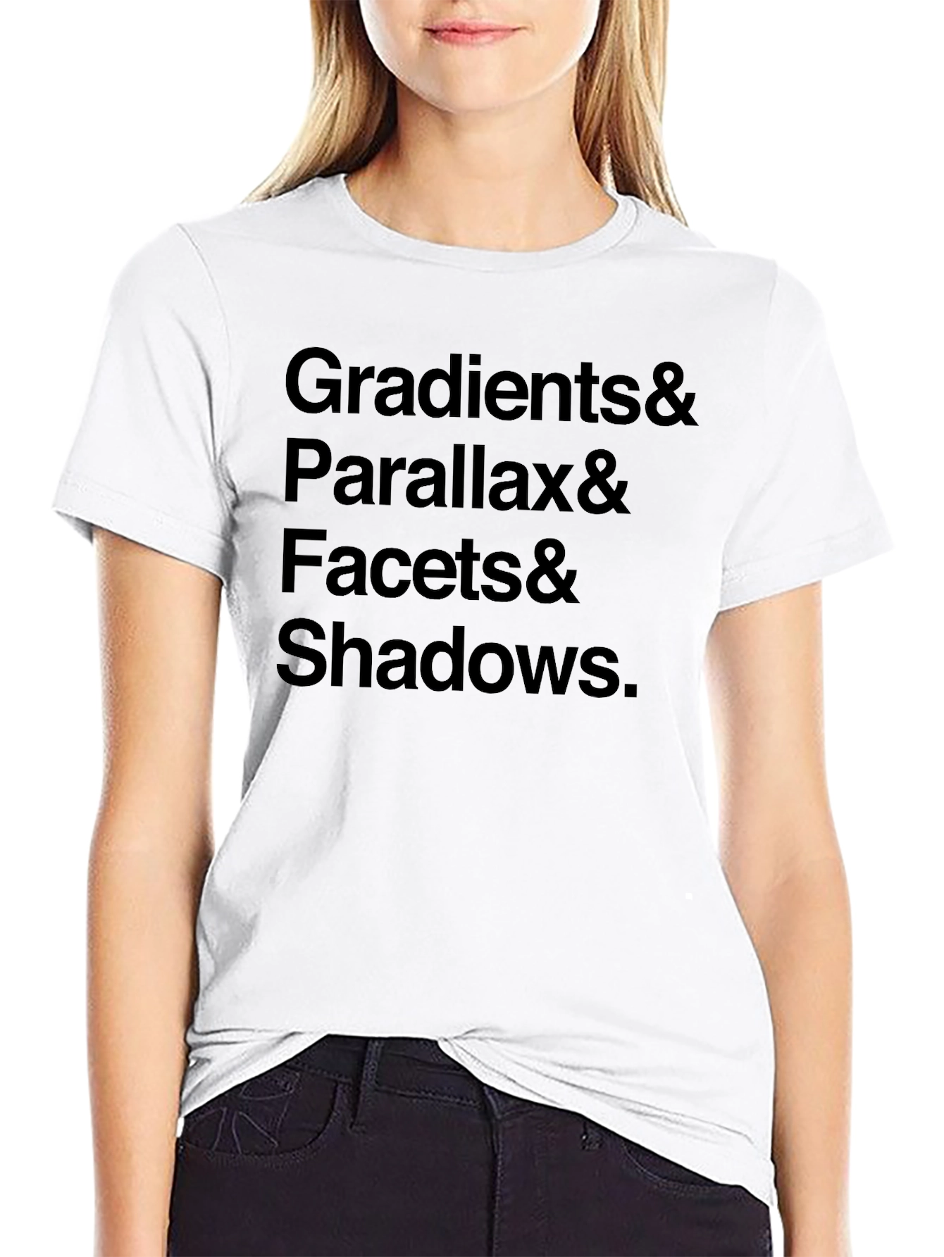 Gradients Parallax Facets & Shadows Black T-Shirt