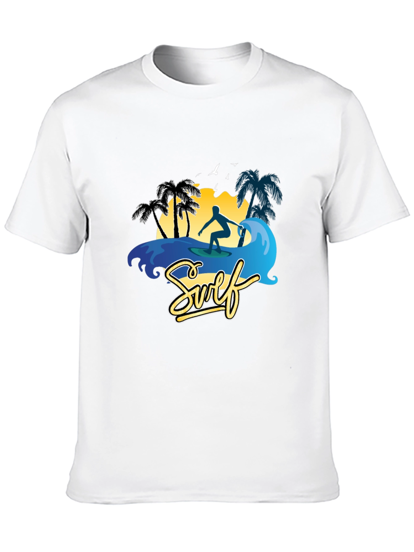 Surf Scene Graphic T-Shirt - Black