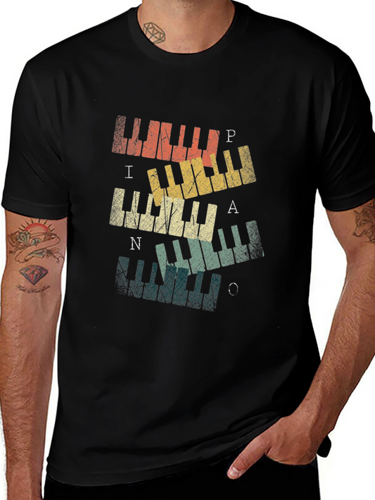 Vintage Piano Keys Graphic Tee - Music Lovers T-Shirt