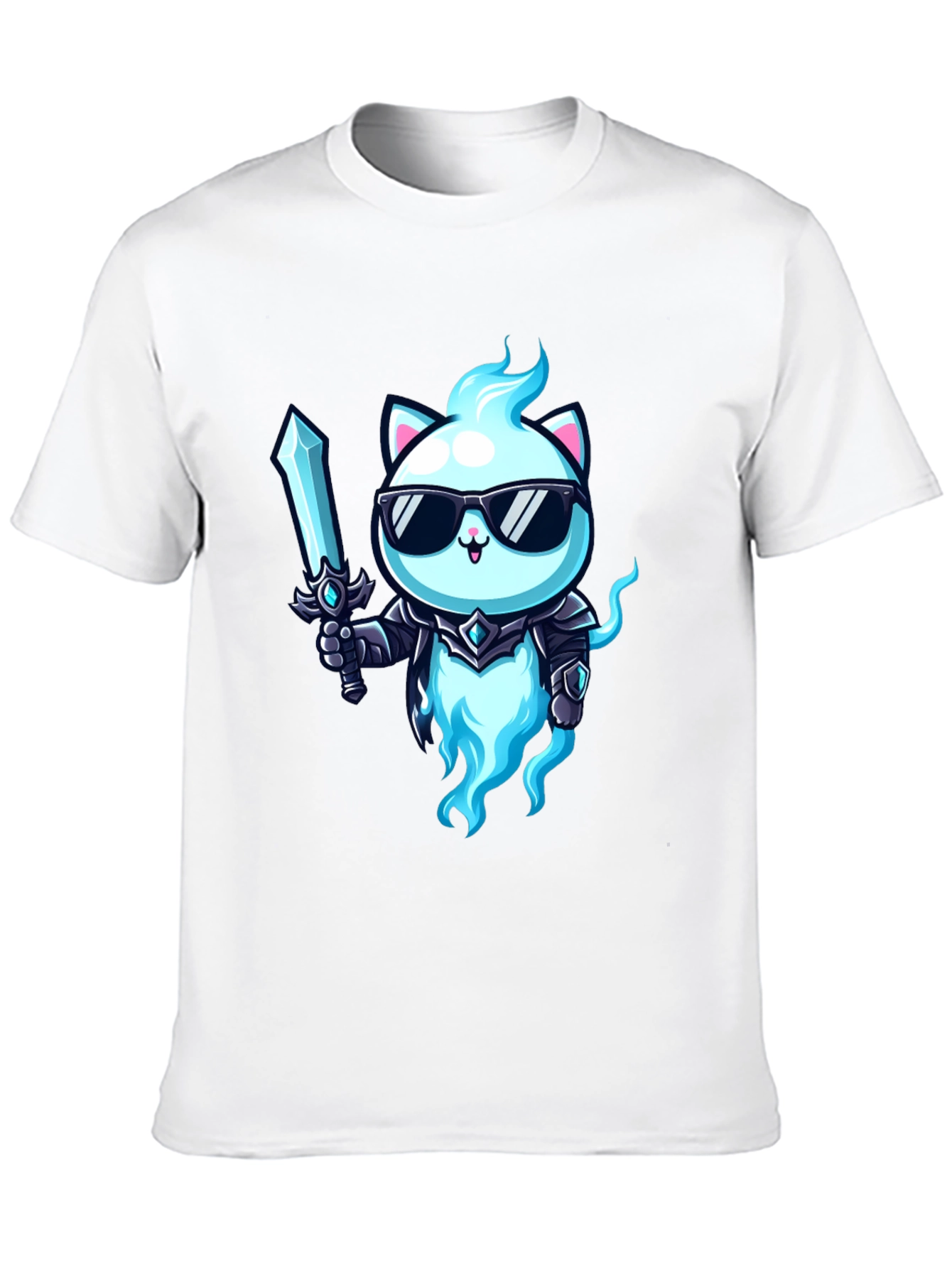 Cool Cat Warrior T-Shirt - Unique Graphic Tee