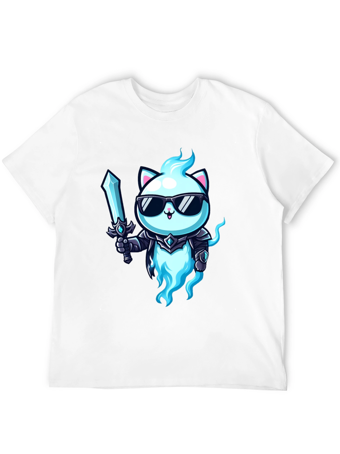 Cool Cat Warrior T-Shirt - Unique Graphic Tee