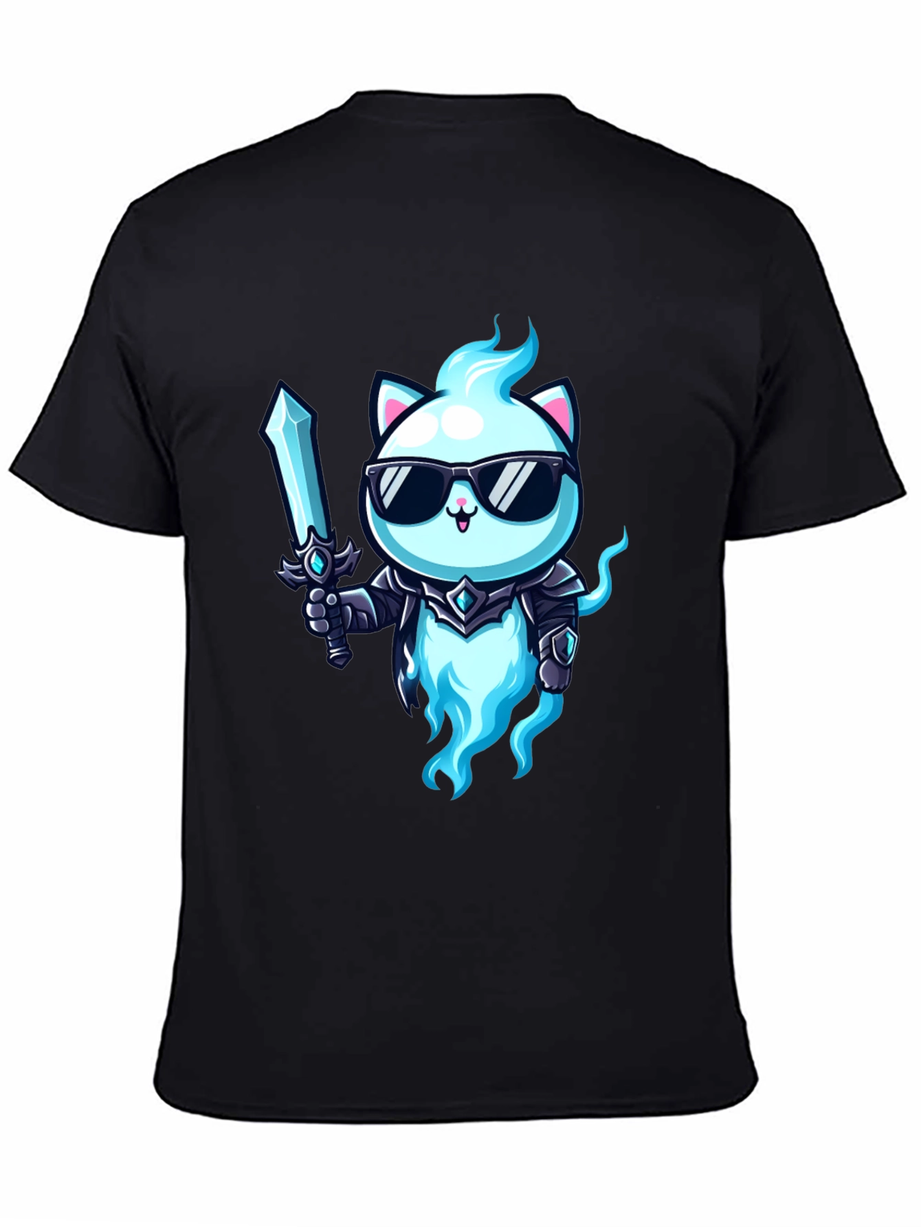 Cool Cat Warrior T-Shirt - Unique Graphic Tee