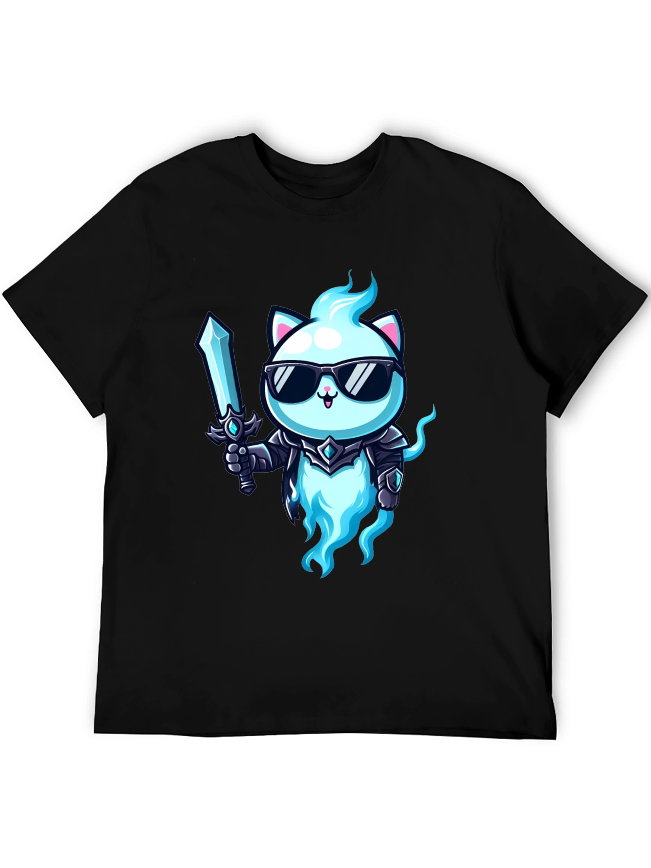 Cool Cat Warrior T-Shirt - Unique Graphic Tee