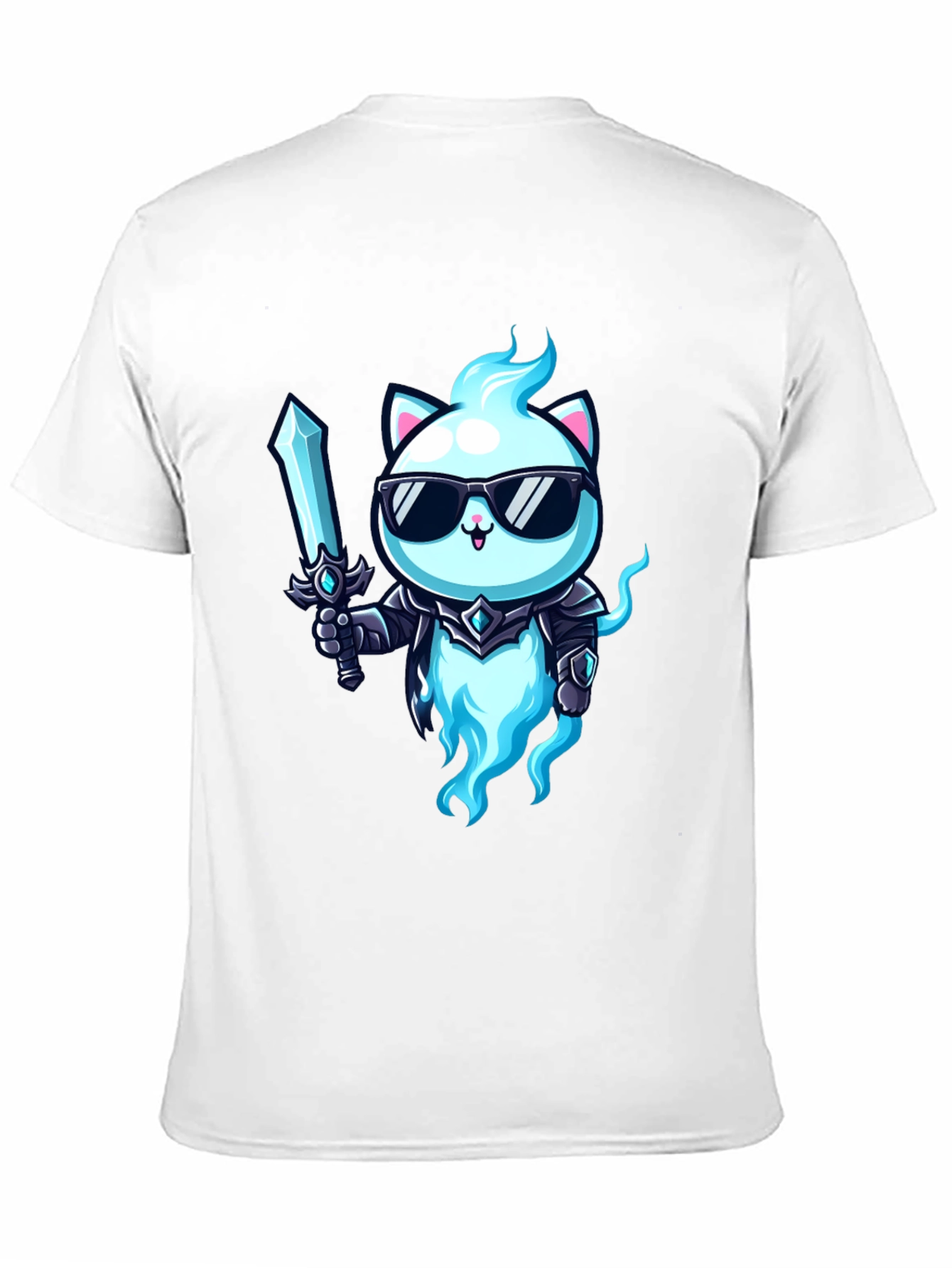 Cool Cat Warrior T-Shirt - Unique Graphic Tee