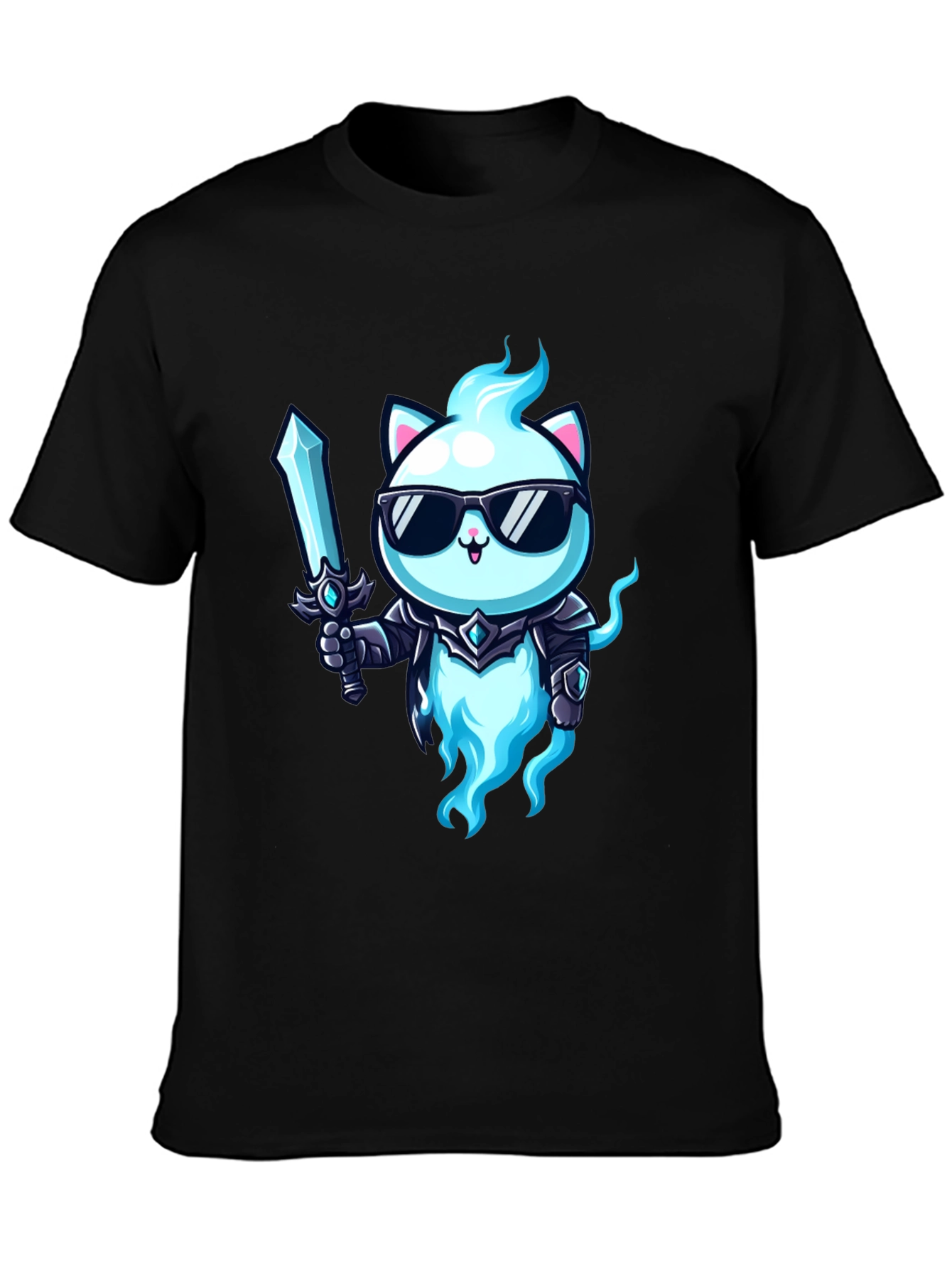 Cool Cat Warrior T-Shirt - Unique Graphic Tee