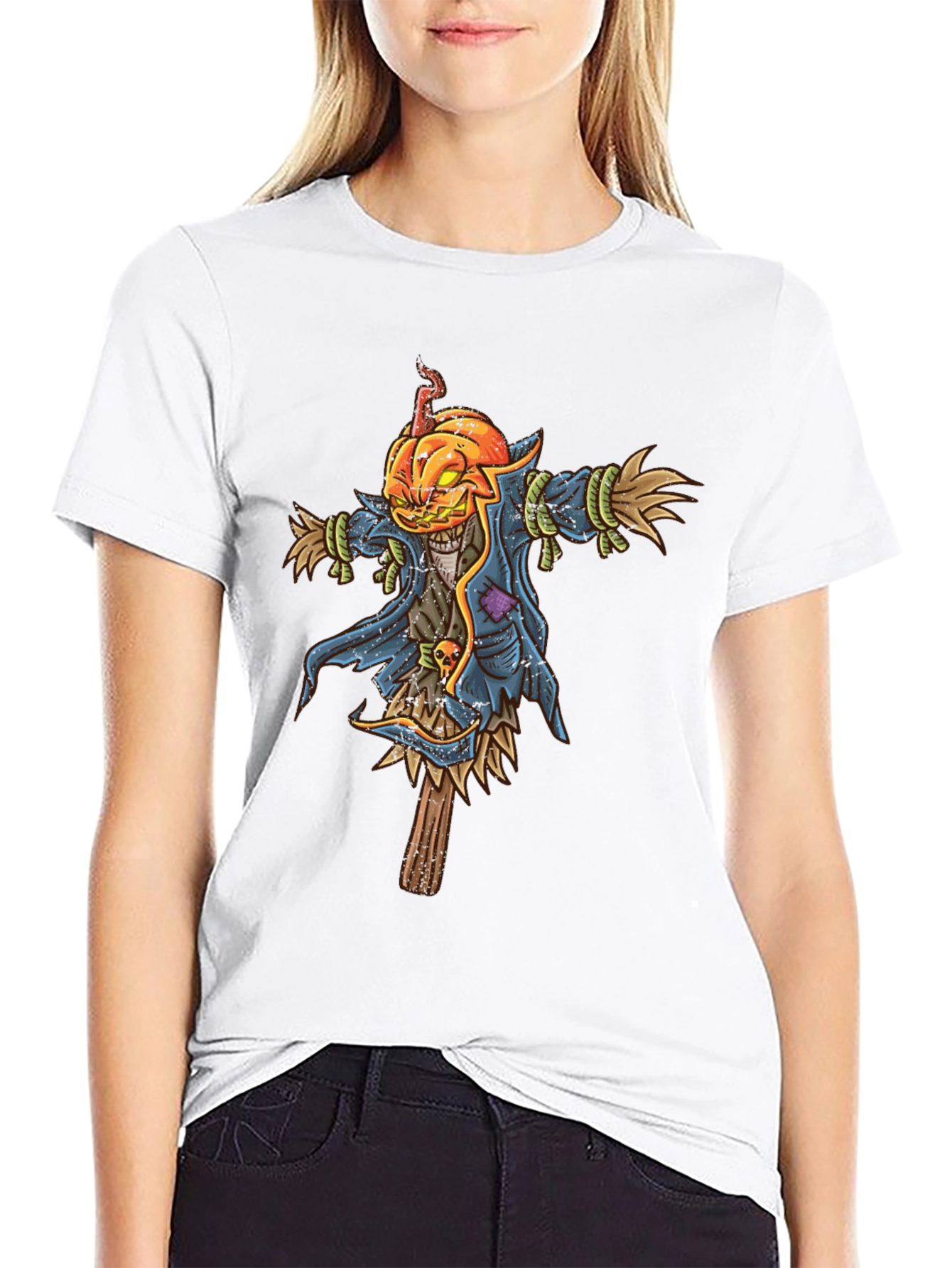 Pumpkin Head Scarecrow Graphic Tee