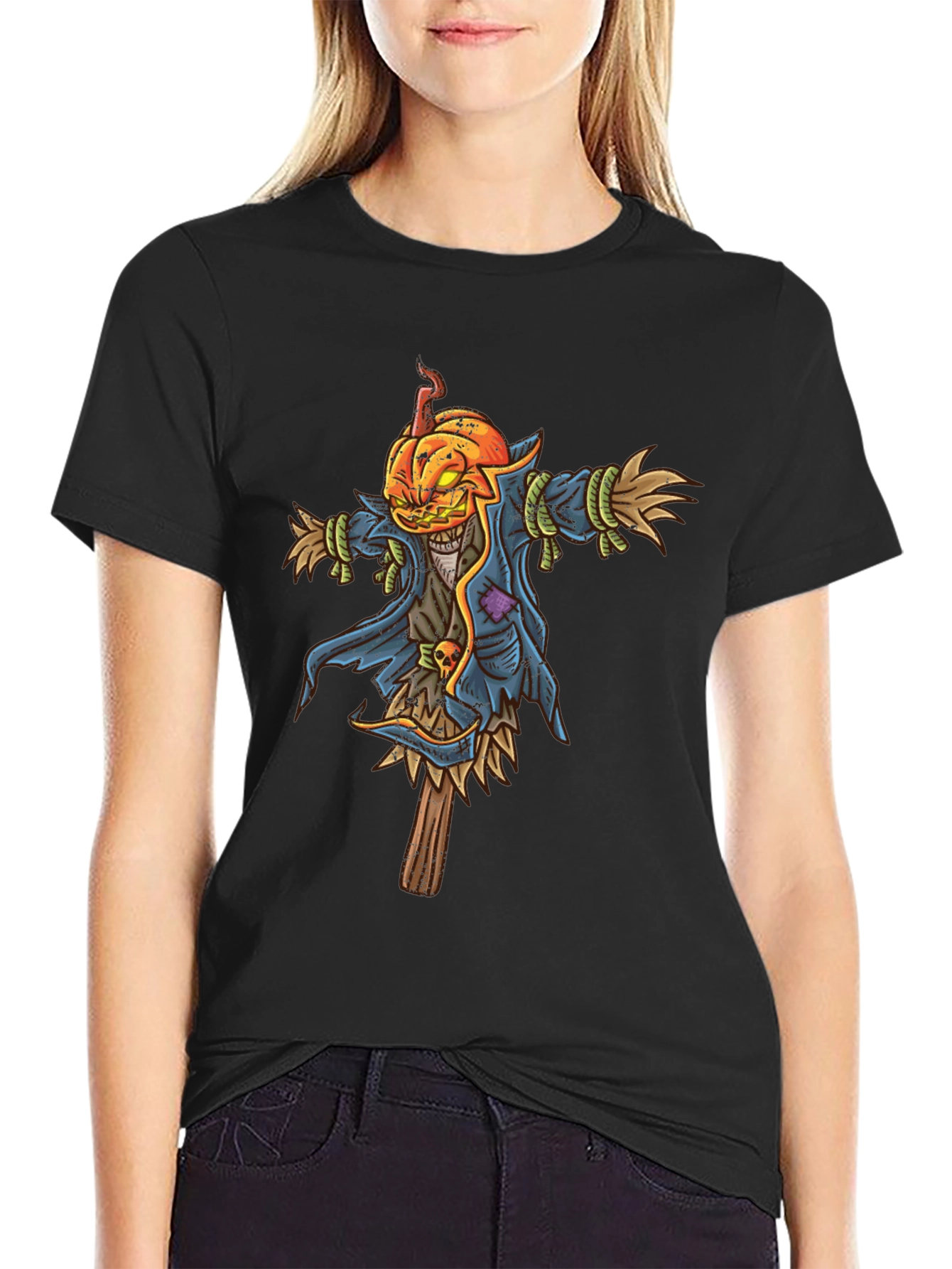 Pumpkin Head Scarecrow Graphic Tee