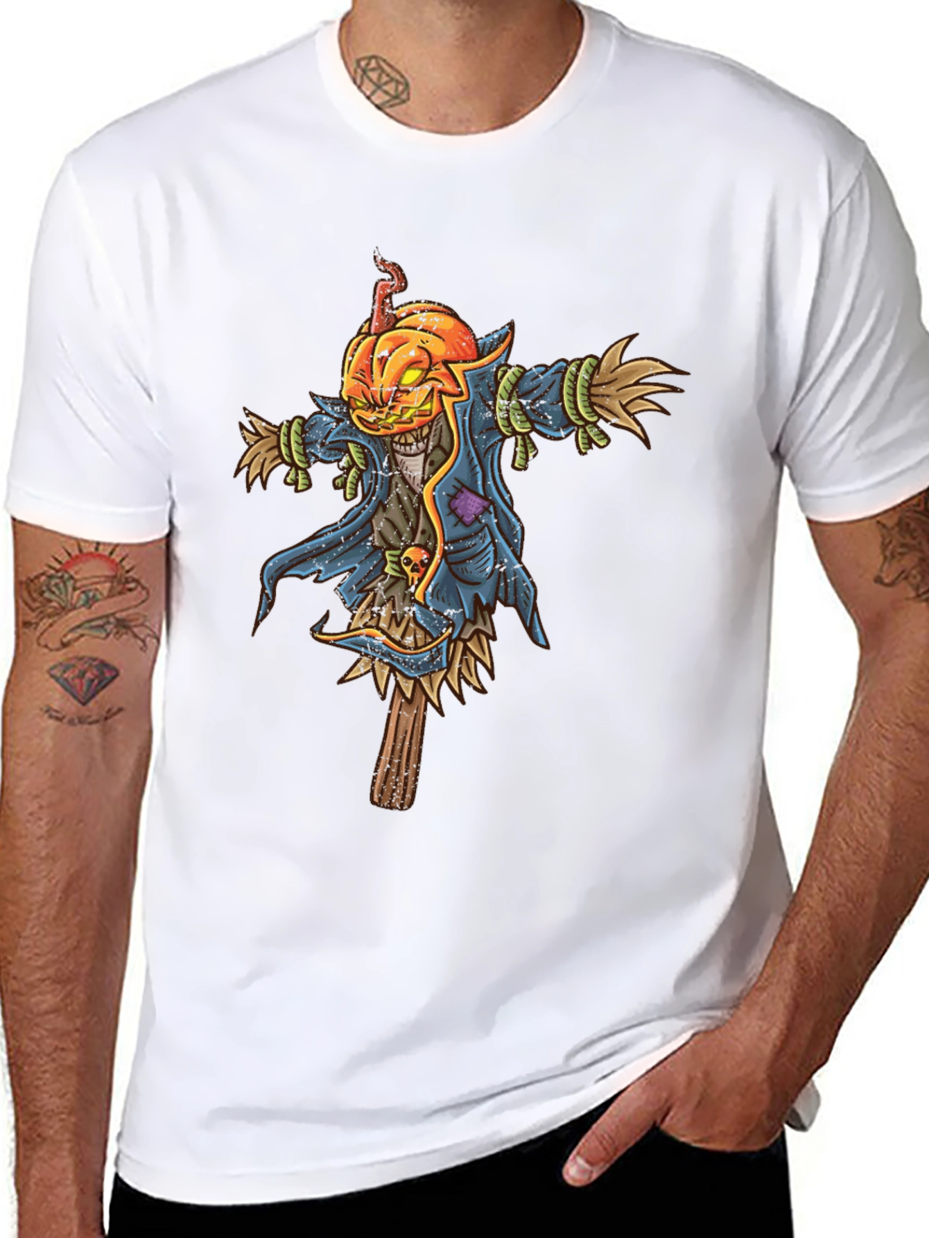 Pumpkin Head Scarecrow Graphic Tee