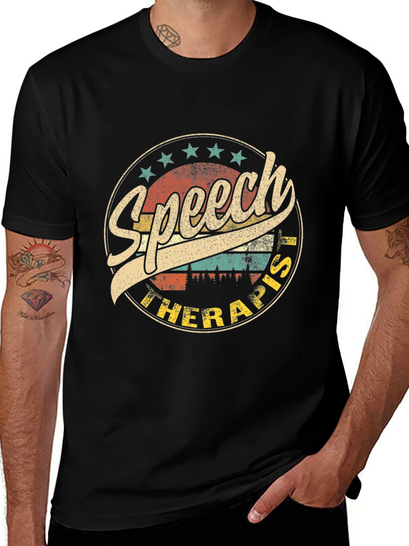 Speech Therapist Retro Style Graphic T-Shirt