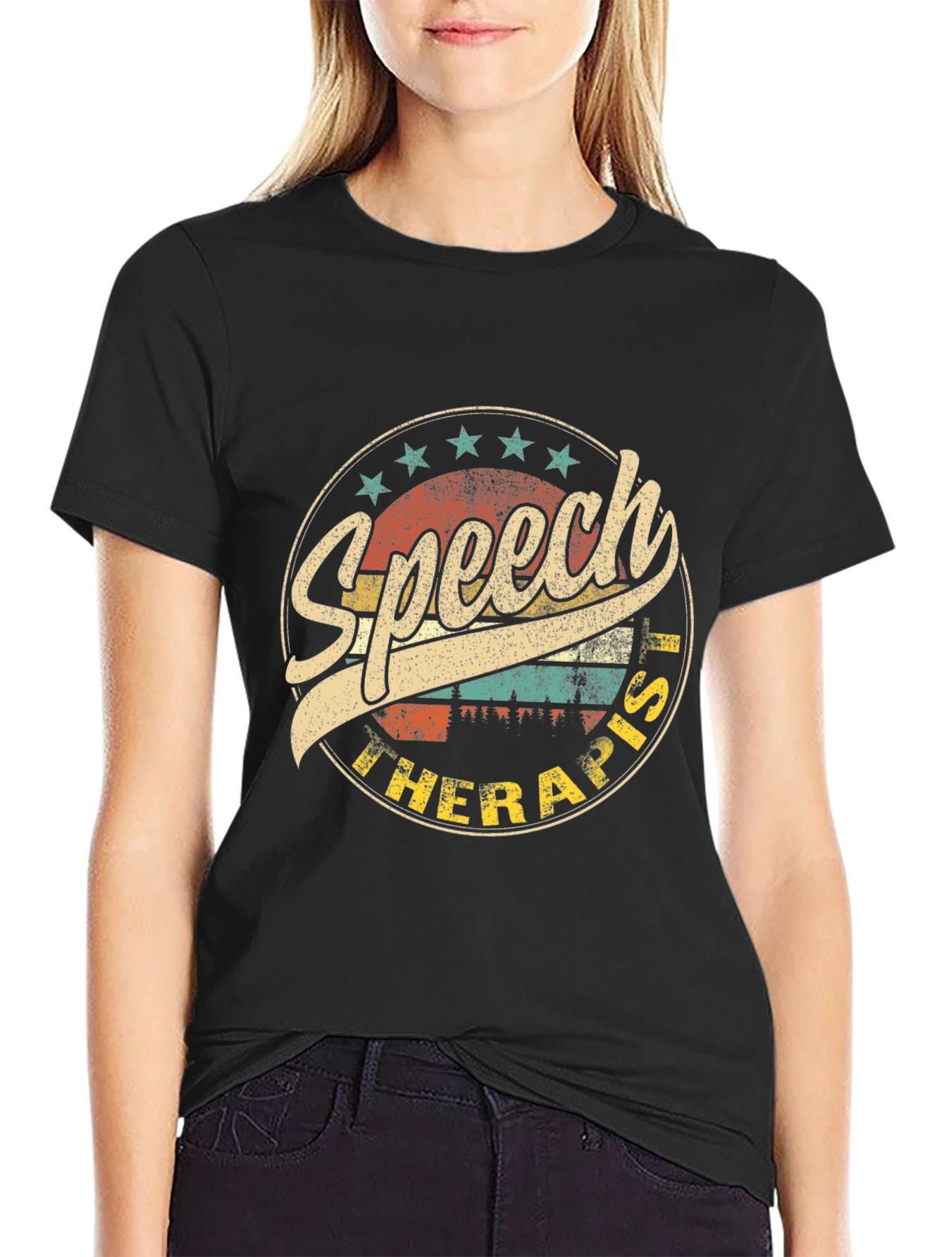 Speech Therapist Retro Style Graphic T-Shirt