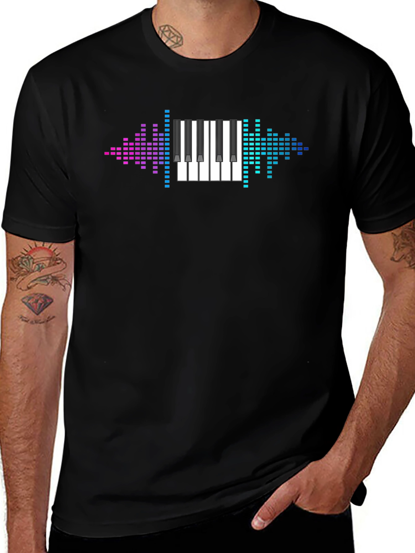Piano Keyboard Graphic Tee - Music Lovers T-Shirt