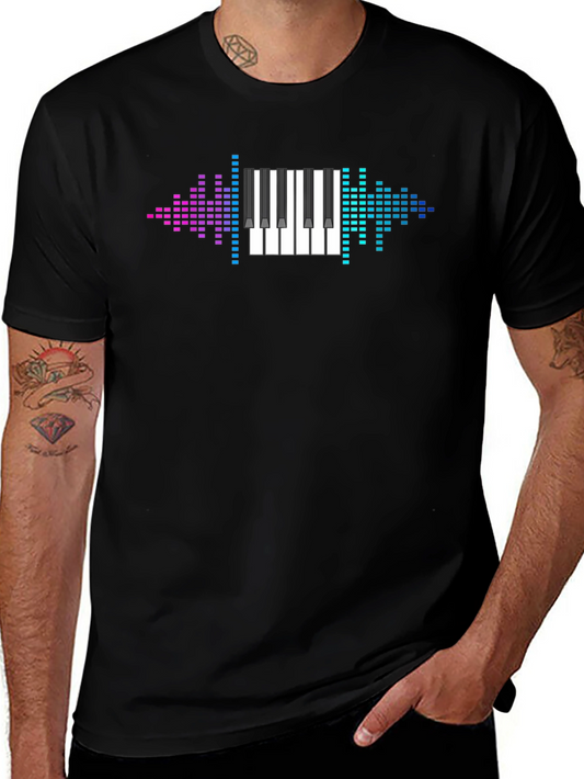 Piano Keyboard Graphic Tee - Music Lovers T-Shirt
