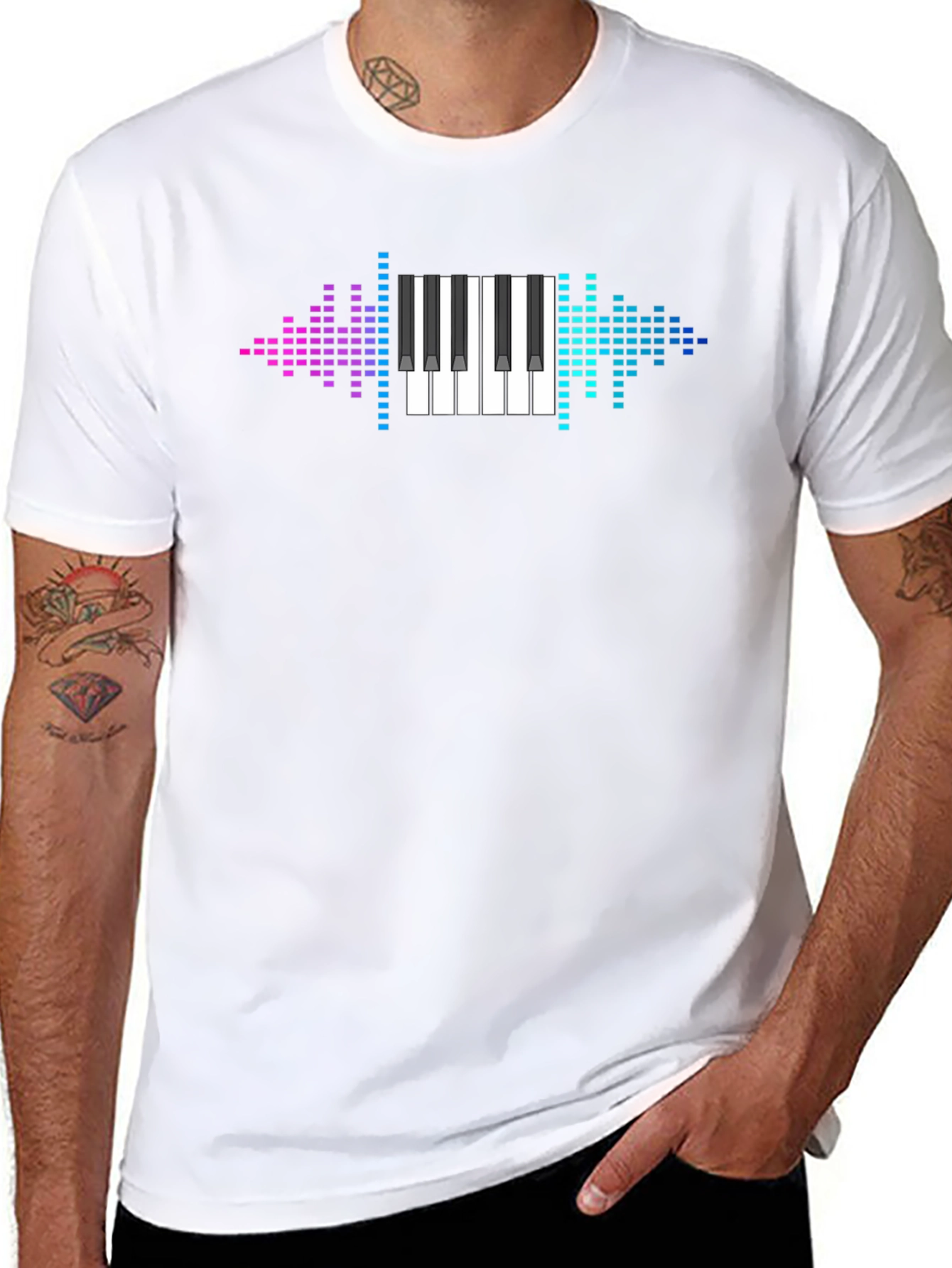 Piano Keyboard Graphic Tee - Music Lovers T-Shirt