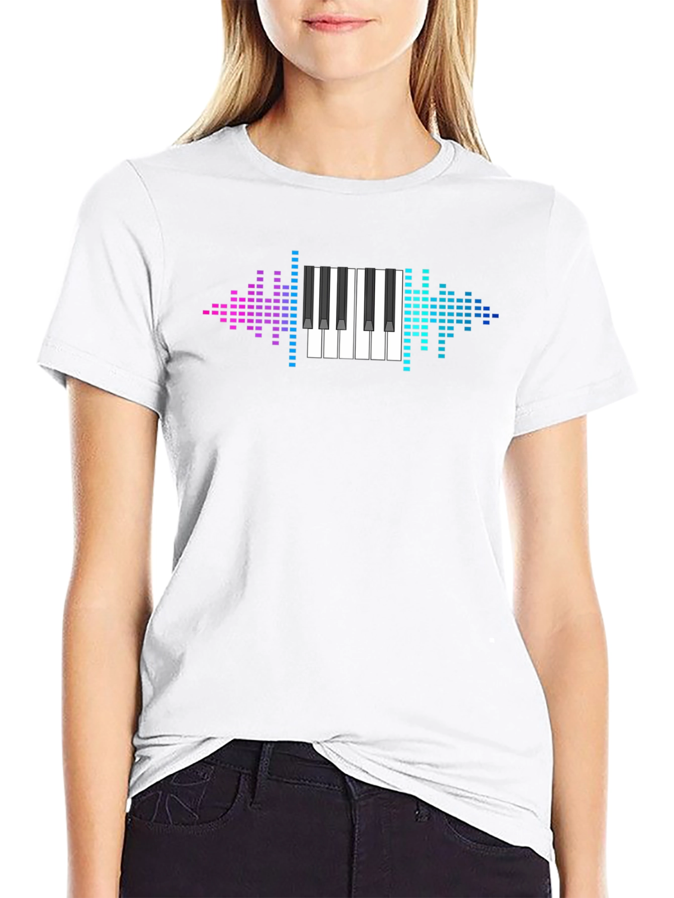 Piano Keyboard Graphic Tee - Music Lovers T-Shirt
