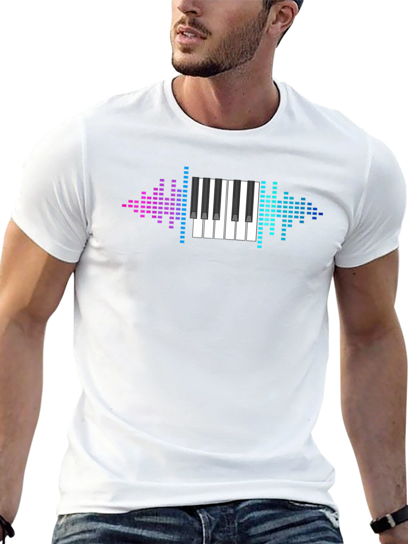 Piano Keyboard Graphic Tee - Music Lovers T-Shirt