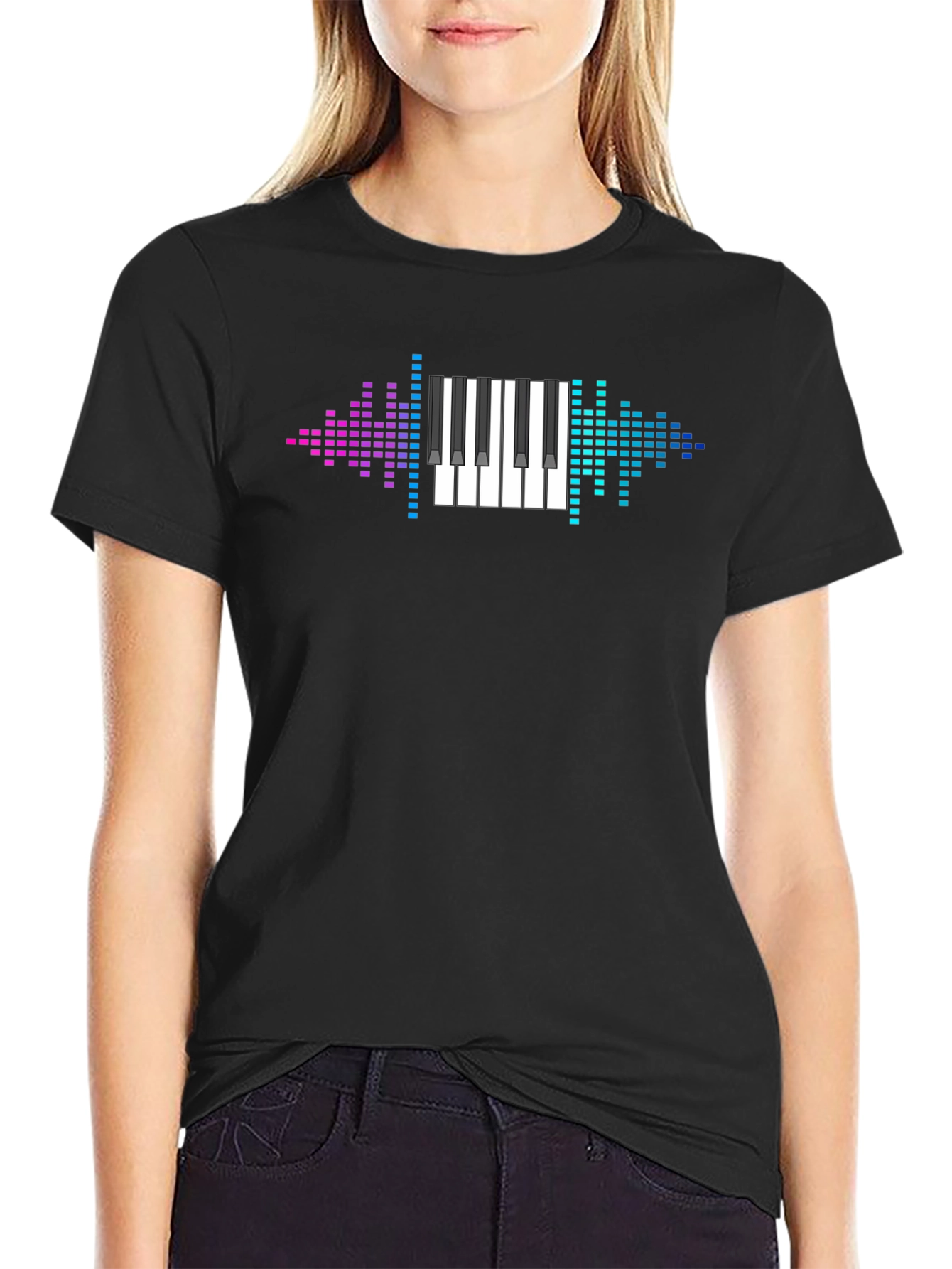 Piano Keyboard Graphic Tee - Music Lovers T-Shirt