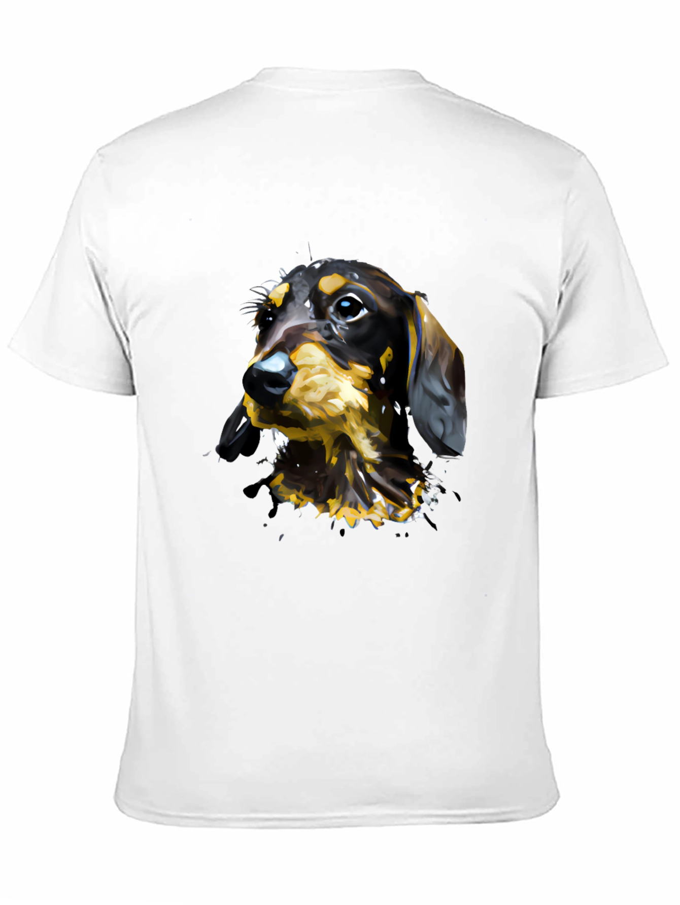 Dachshund Dog Art T-Shirt - Mens Black Tee