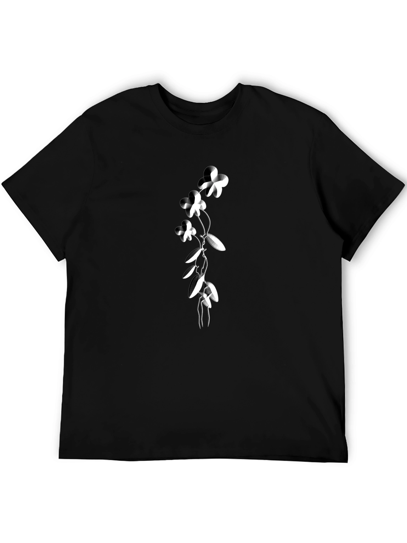 Floral Print Black T-Shirt: Modern Style