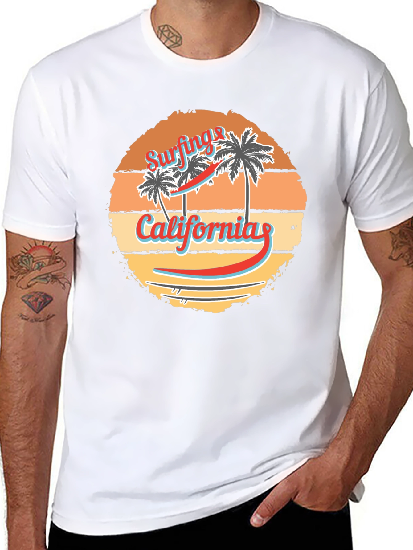 California Surfing Graphic Tee - Retro Design