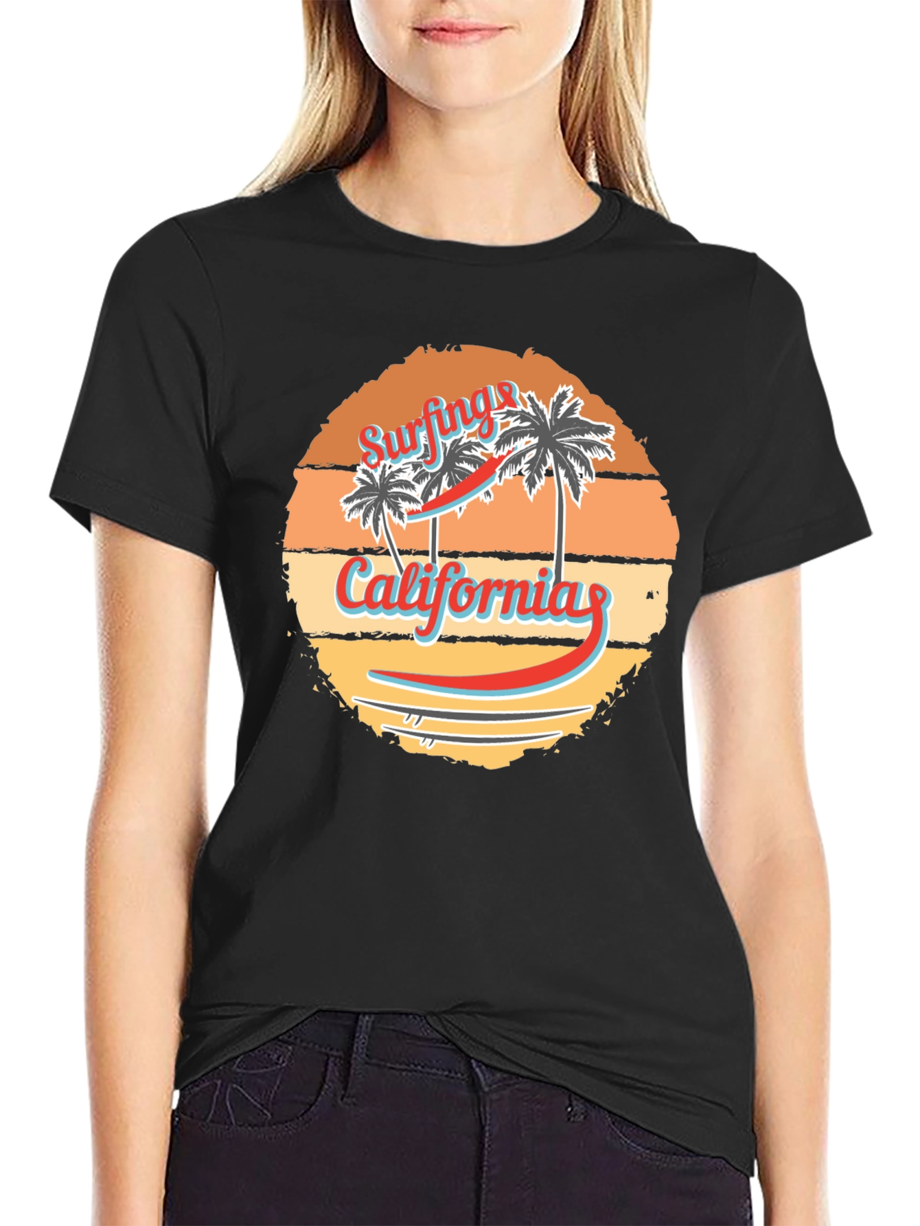 California Surfing Graphic Tee - Retro Design