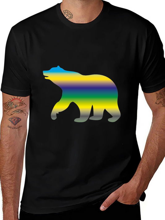 Rainbow Bear Graphic Black T-Shirt - Comfort & Style