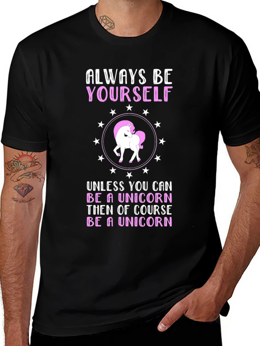 Unicorn Graphic Tee - Be Yourself Unicorn Shirt