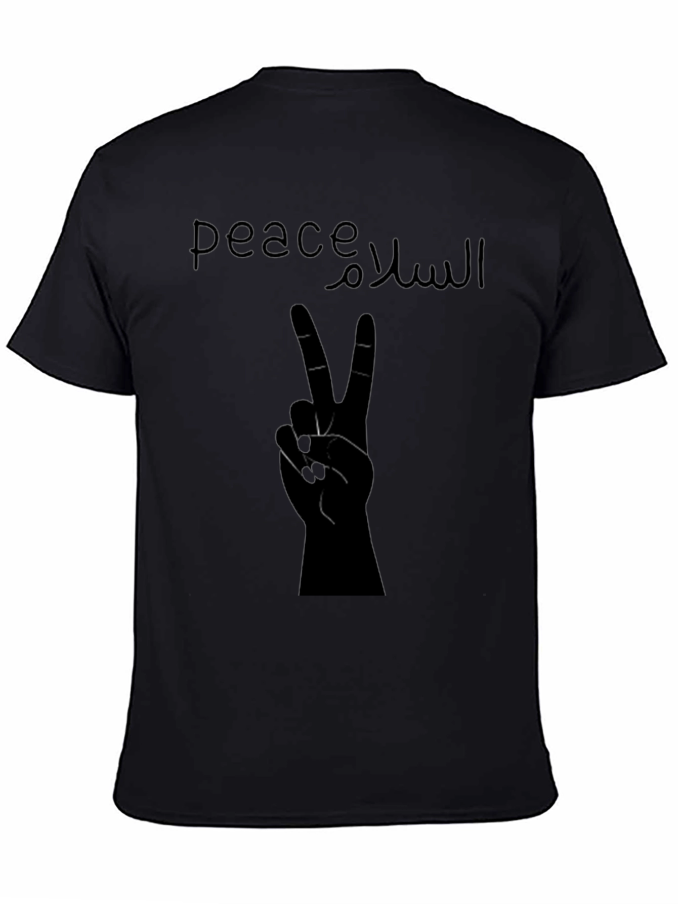 Peace Hand Sign T-Shirt Arabic Script