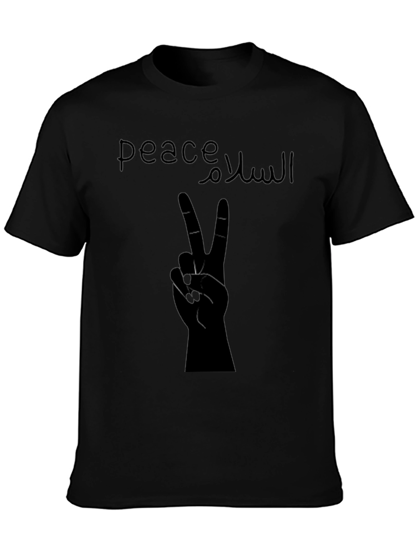 Peace Hand Sign T-Shirt Arabic Script