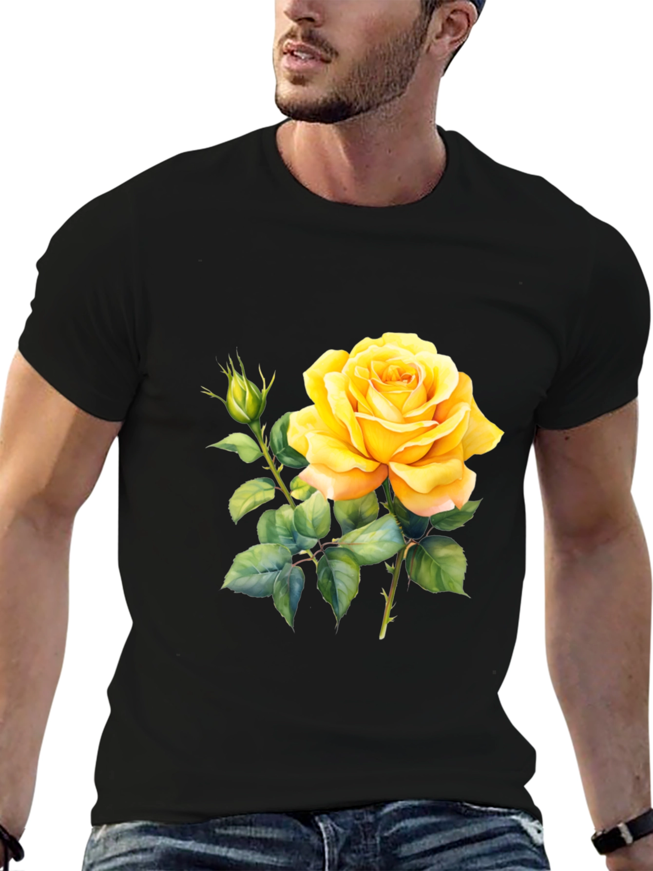 Yellow Rose T-Shirt - Floral Graphic Tee