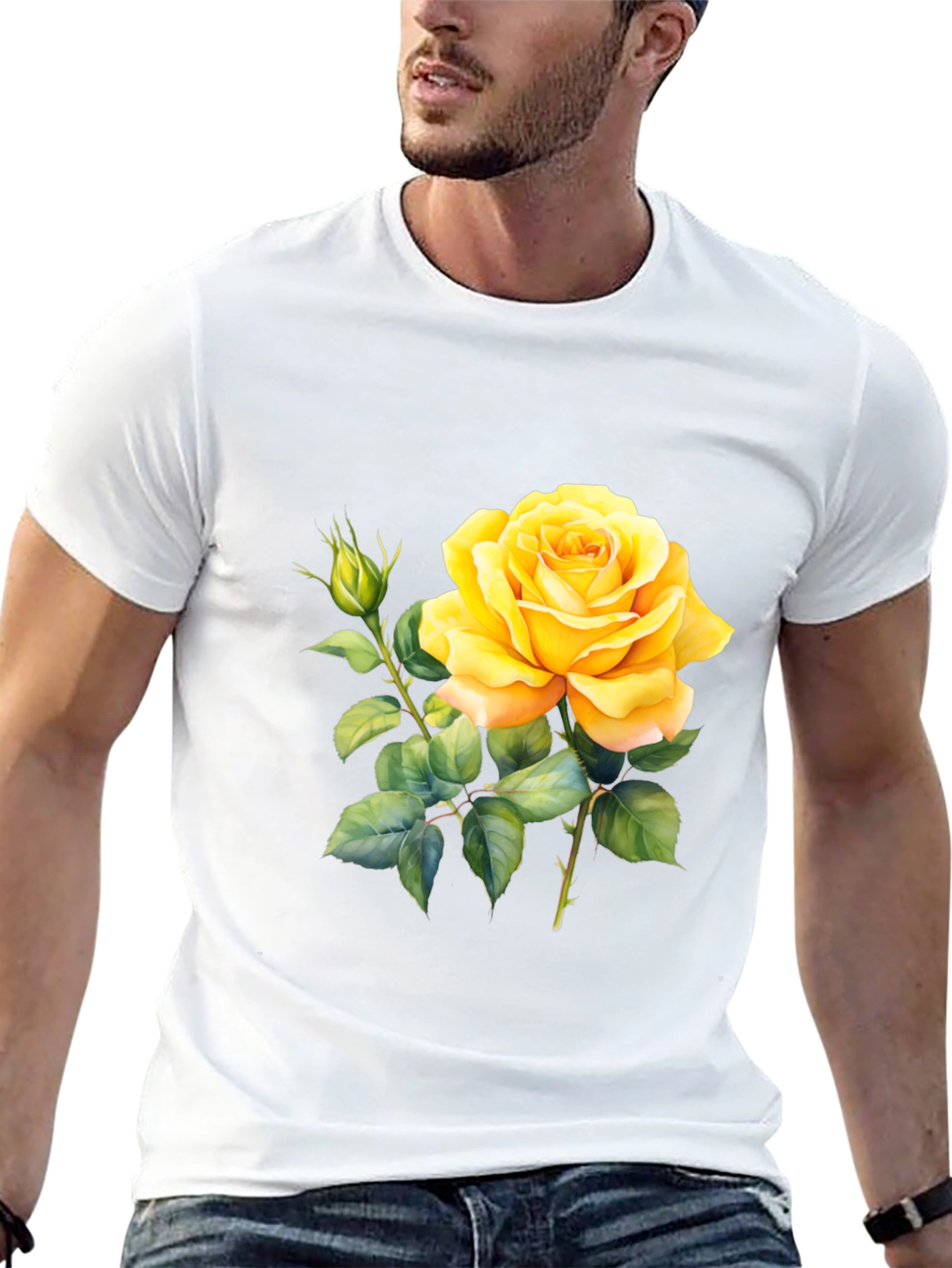 Yellow Rose T-Shirt - Floral Graphic Tee