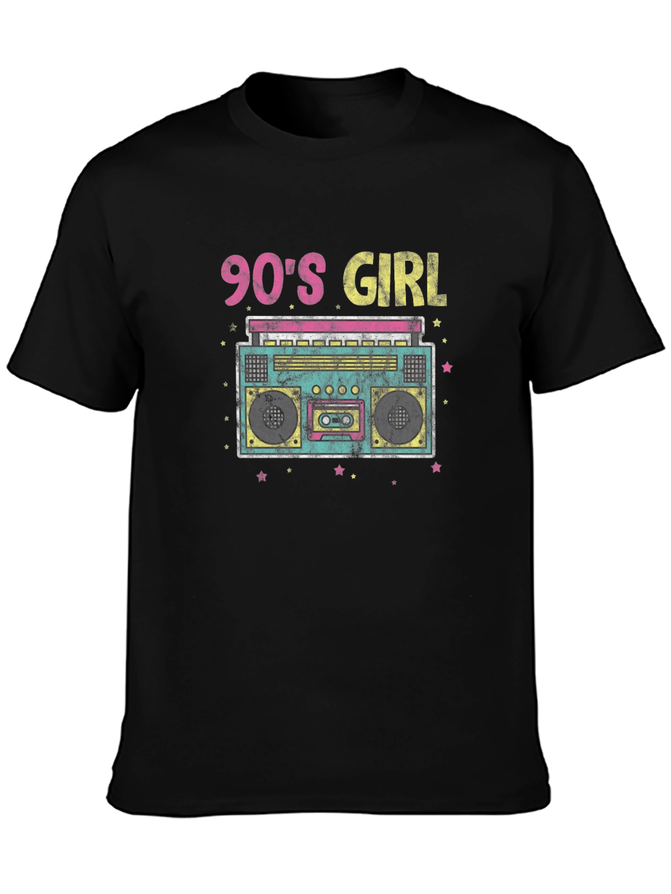 90s Girl Retro Boombox Graphic Tee