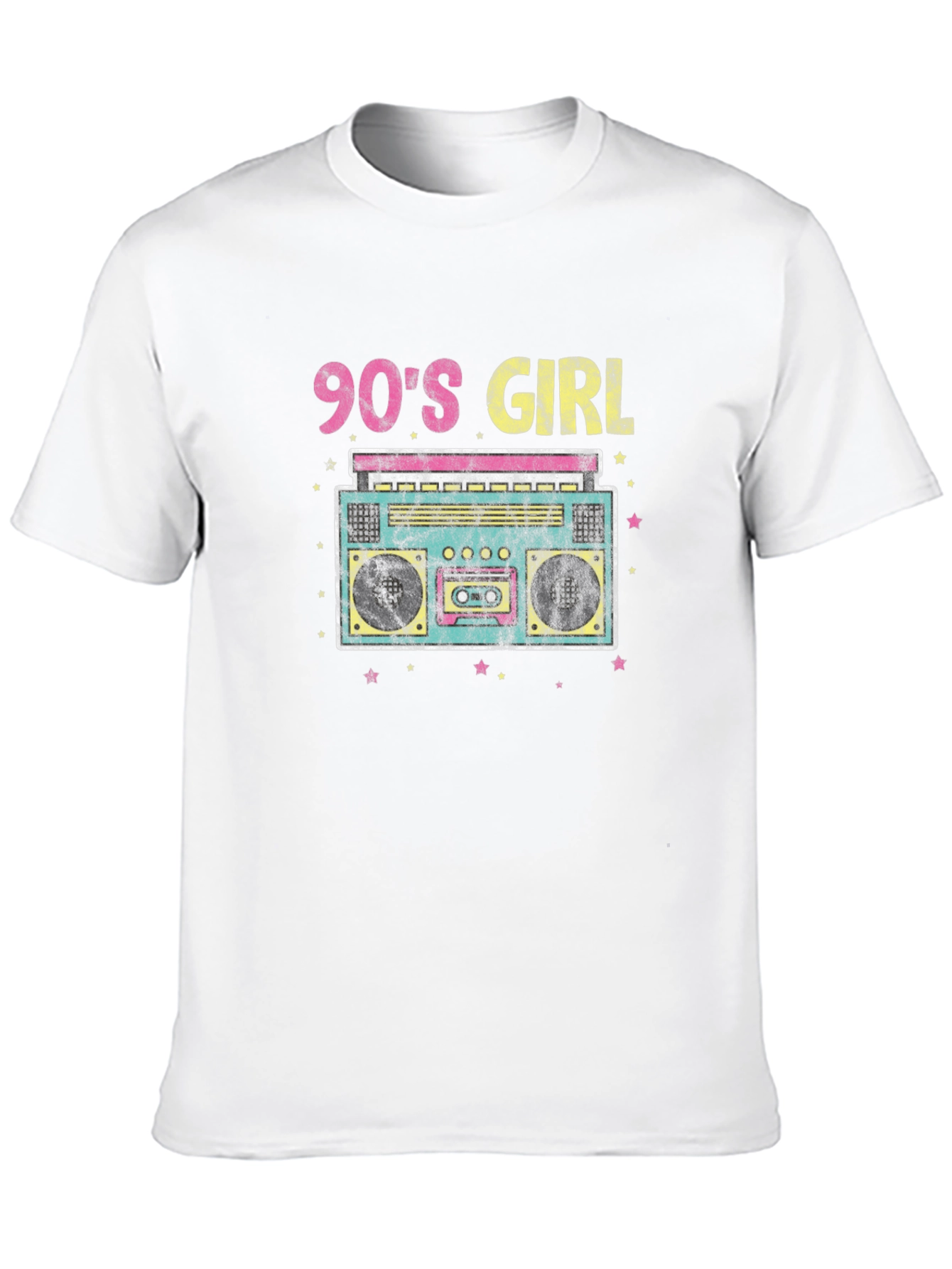 90s Girl Retro Boombox Graphic Tee
